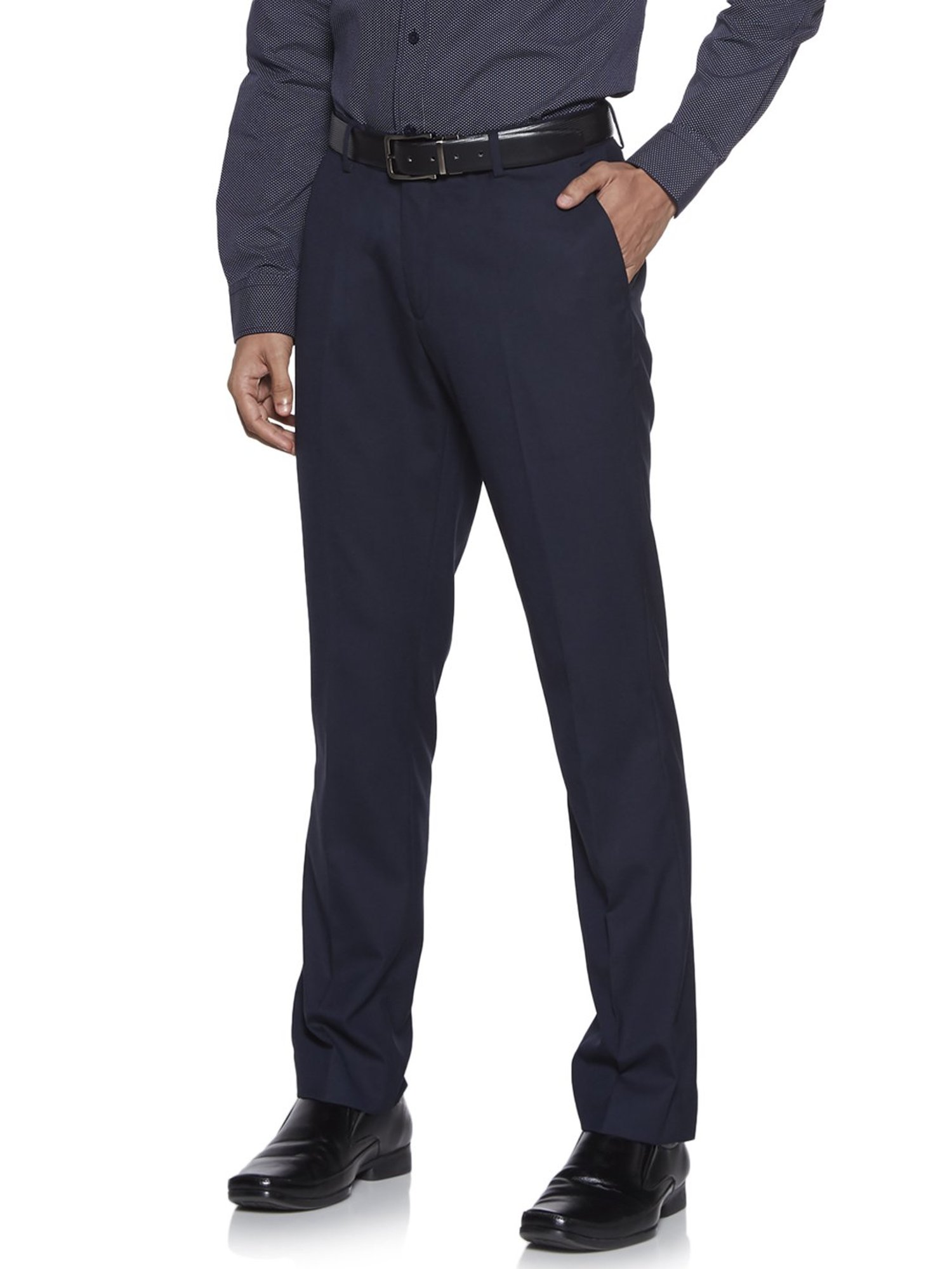 Buy WES Formals by Westside Navy Regular Fit Trousers for Men Online @ Tata  CLiQ