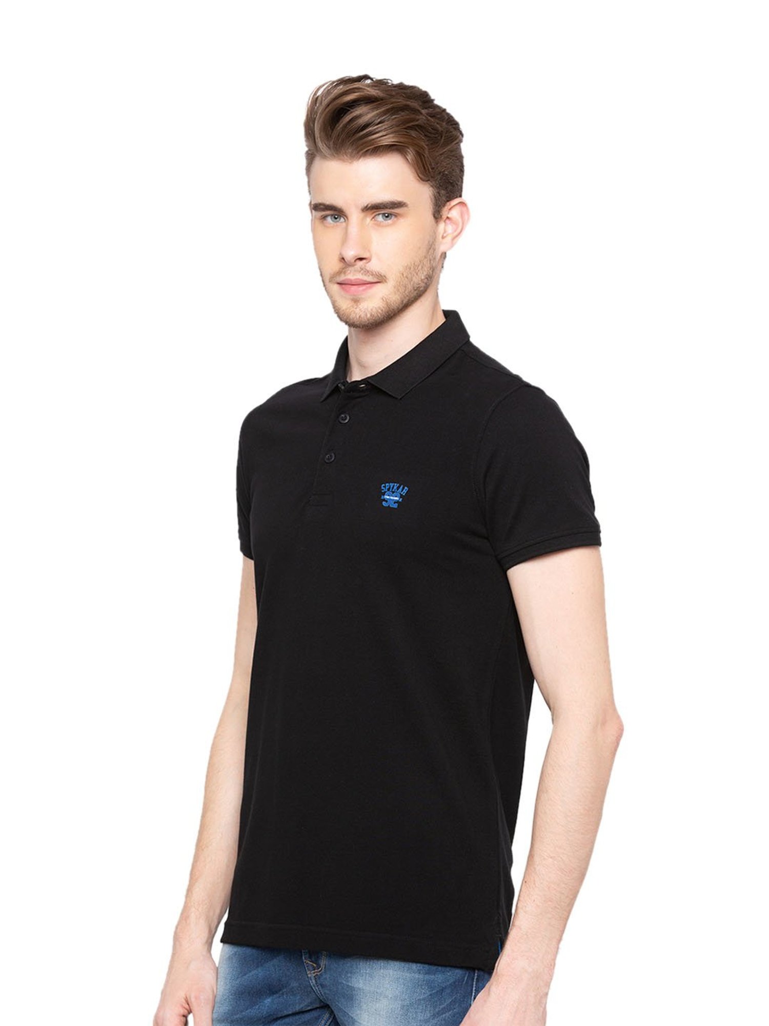 spykar black t shirt