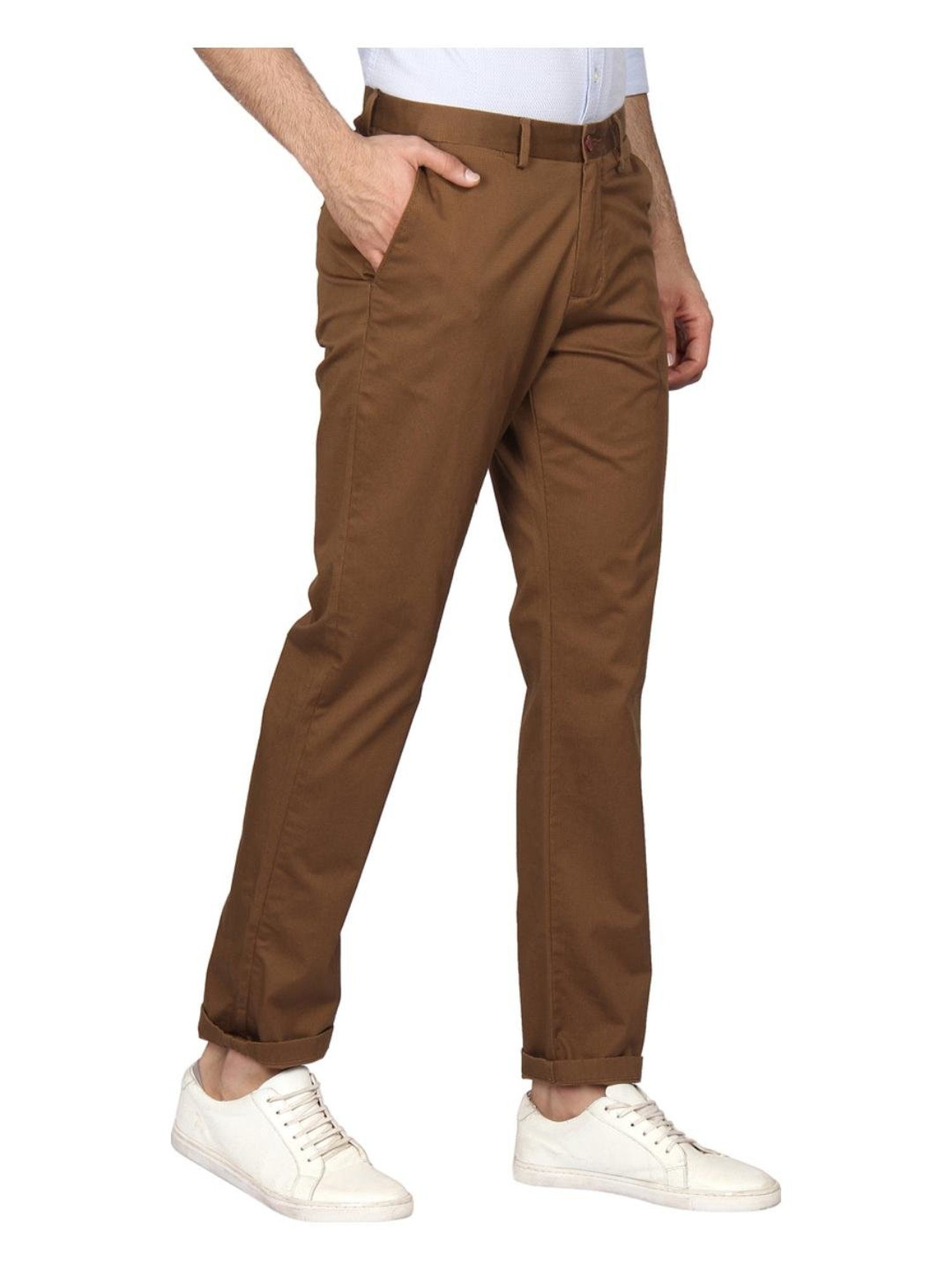 Buy MUSTARD KHAKI Trousers & Pants for Men by BLACKBERRYS Online | Ajio.com