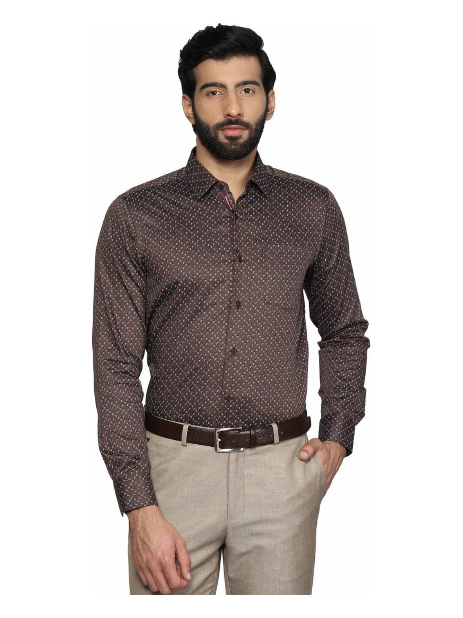 Buy Blackberrys Brown Printed Shirt for 