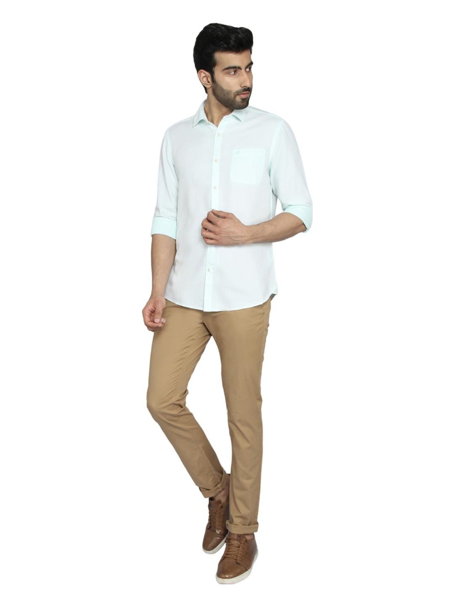 Buy BLACKBERRYS Structured Polyester Viscose Slim Fit Mens Trousers |  Shoppers Stop
