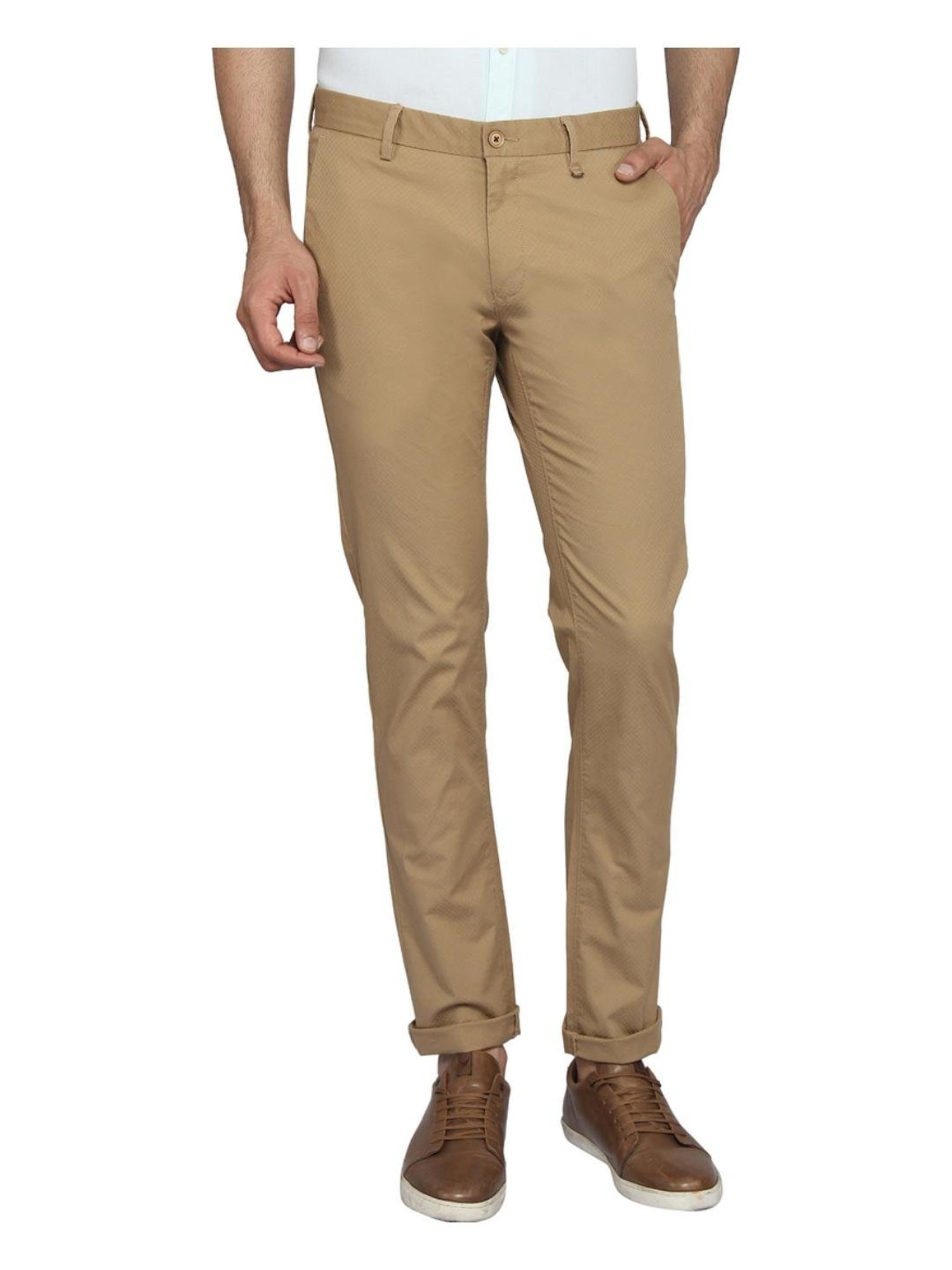 Buy BLACKBERRYS Structured Polyester Viscose Slim Fit Mens Trousers |  Shoppers Stop