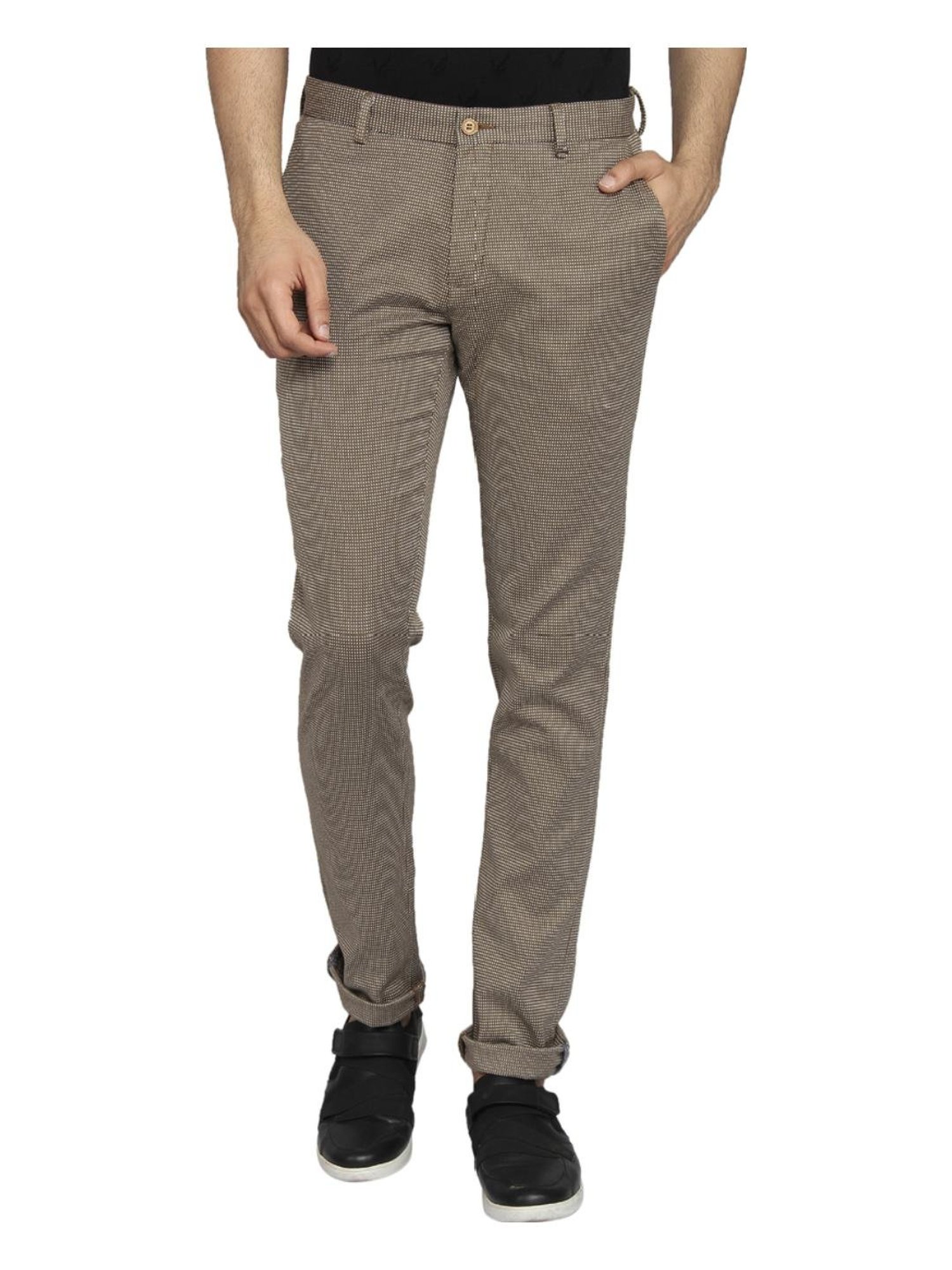 Linen Club Yellow Casual MidRise Active Waist Trouser for men