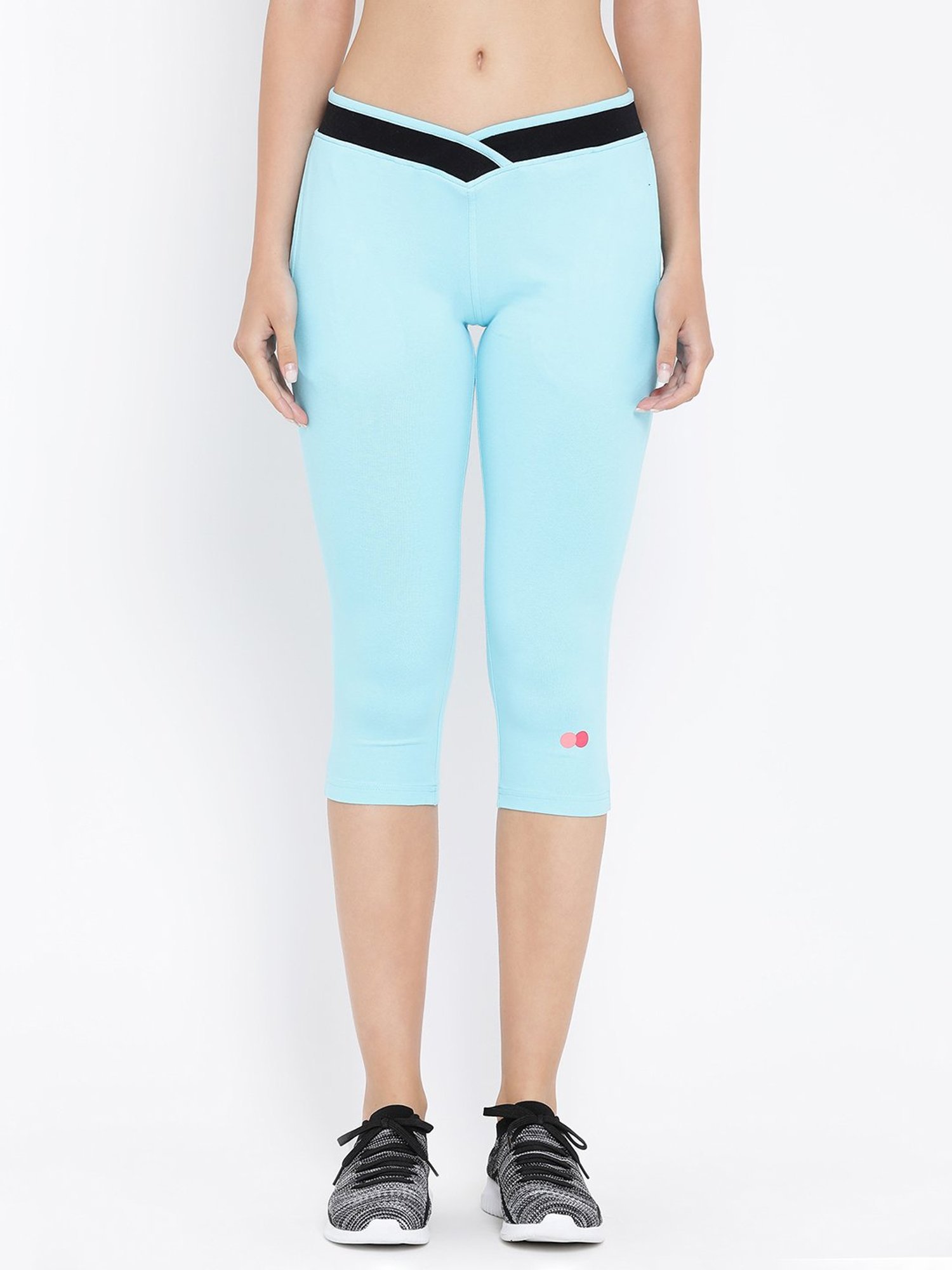 Buy Clovia Blue Slim Fit Capris for Women Online @ Tata CLiQ