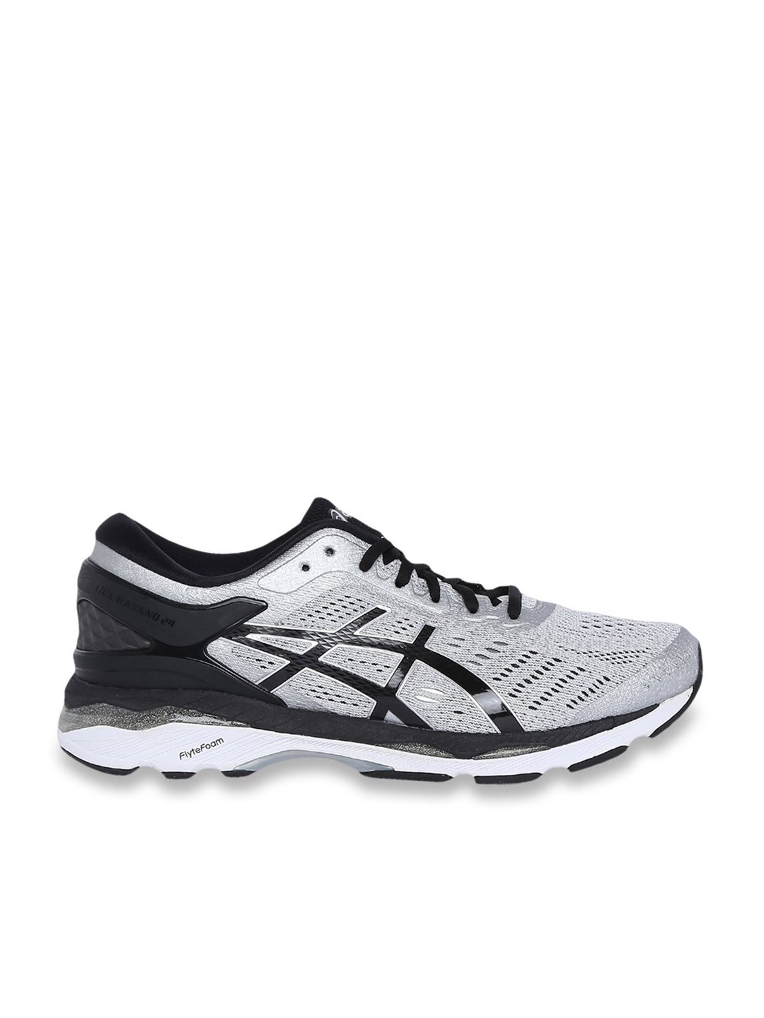 Asics gel kayano 24 men's shoes silver/black/mid clearance grey