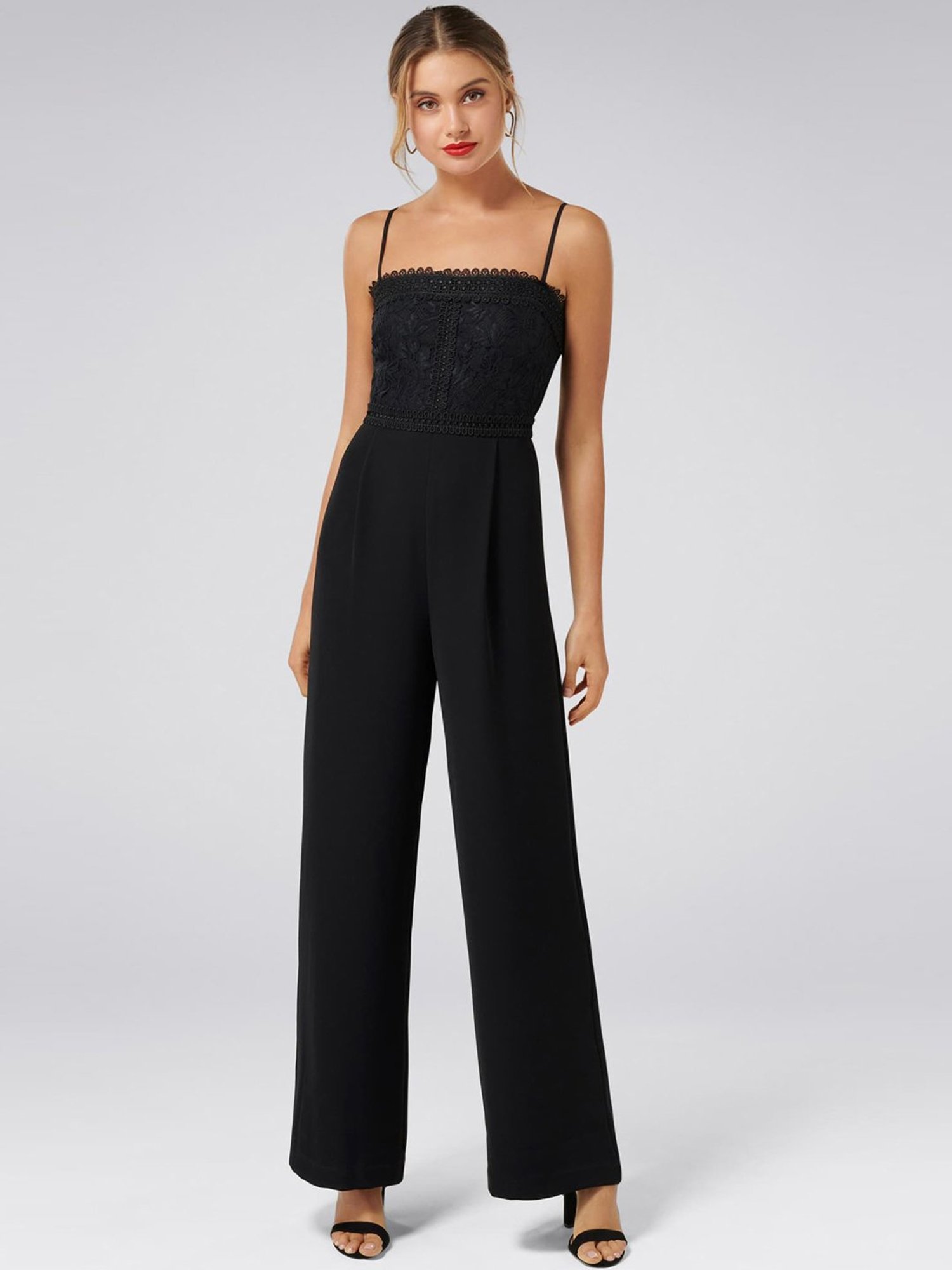 forever new black lace jumpsuit