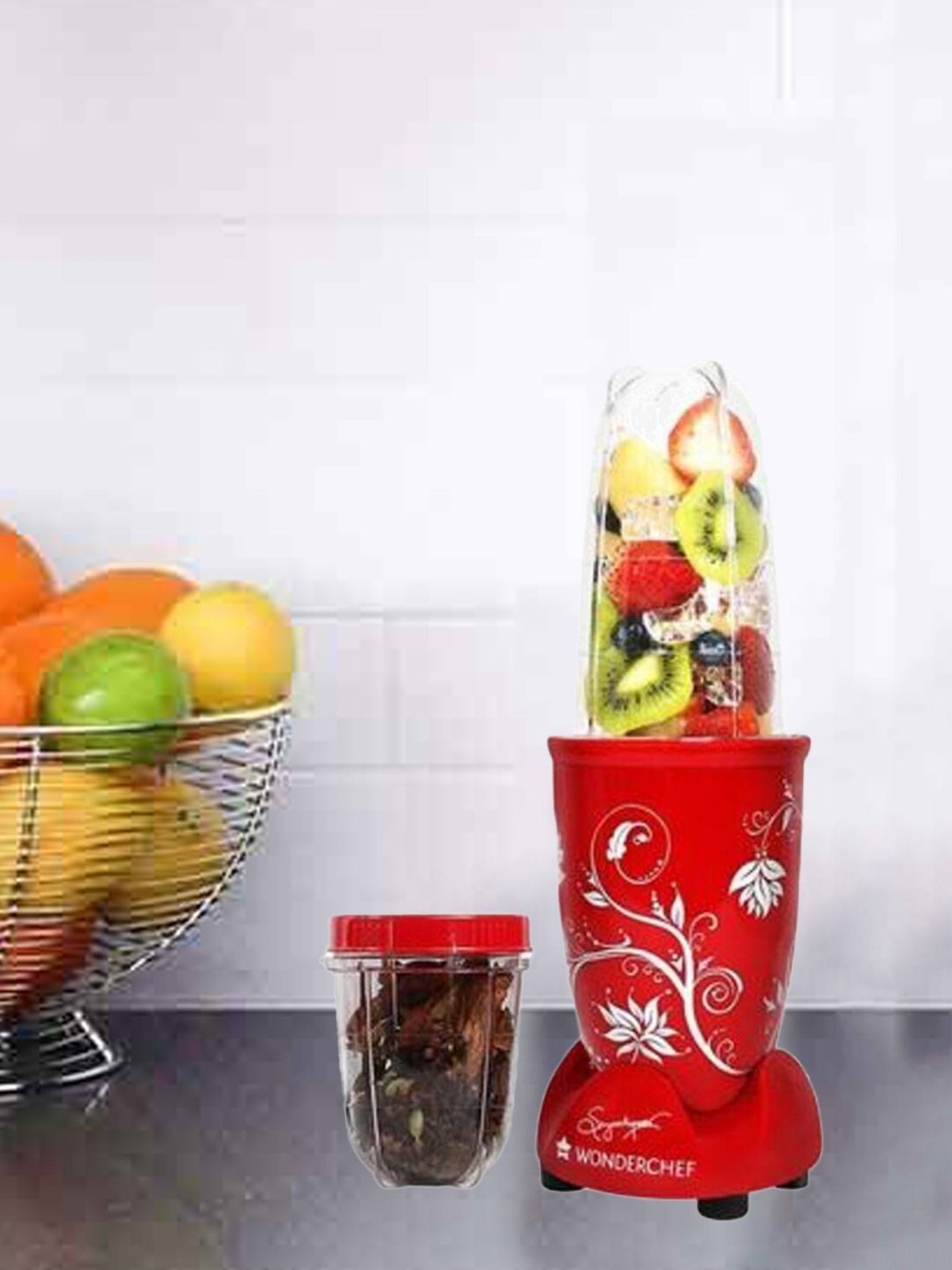 Buy Wonderchef Nutri-Blend 400W Jars Juicer Mixer Grinder (Red