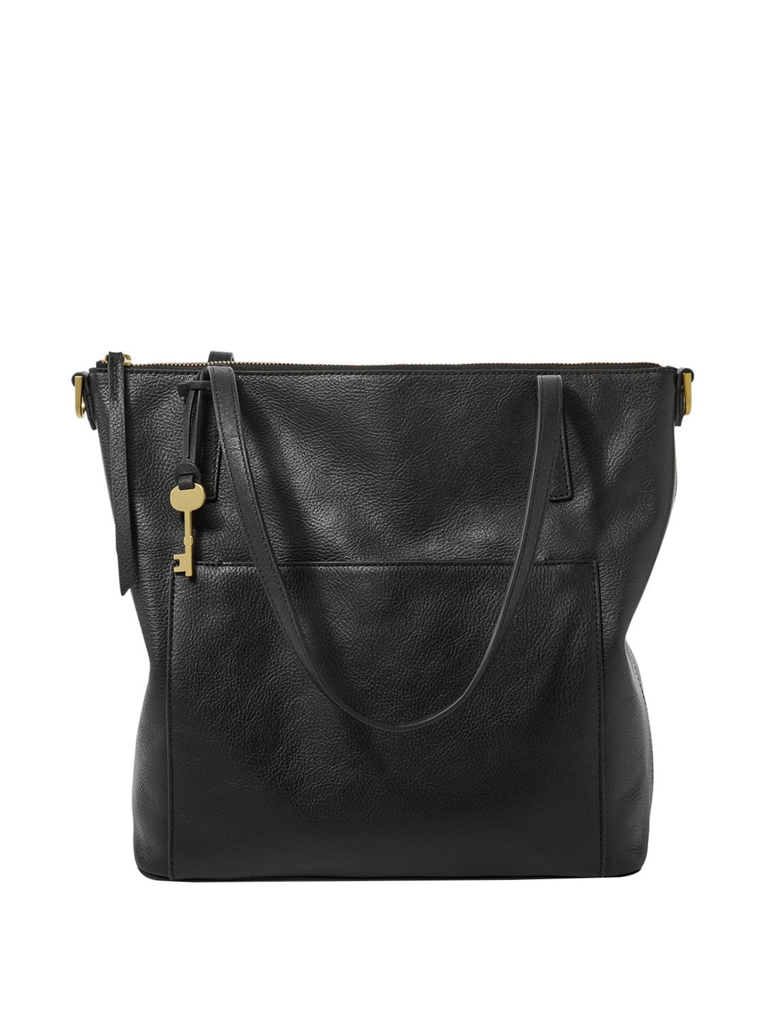 Fossil Evelyn Black Solid Medium Tote Bag