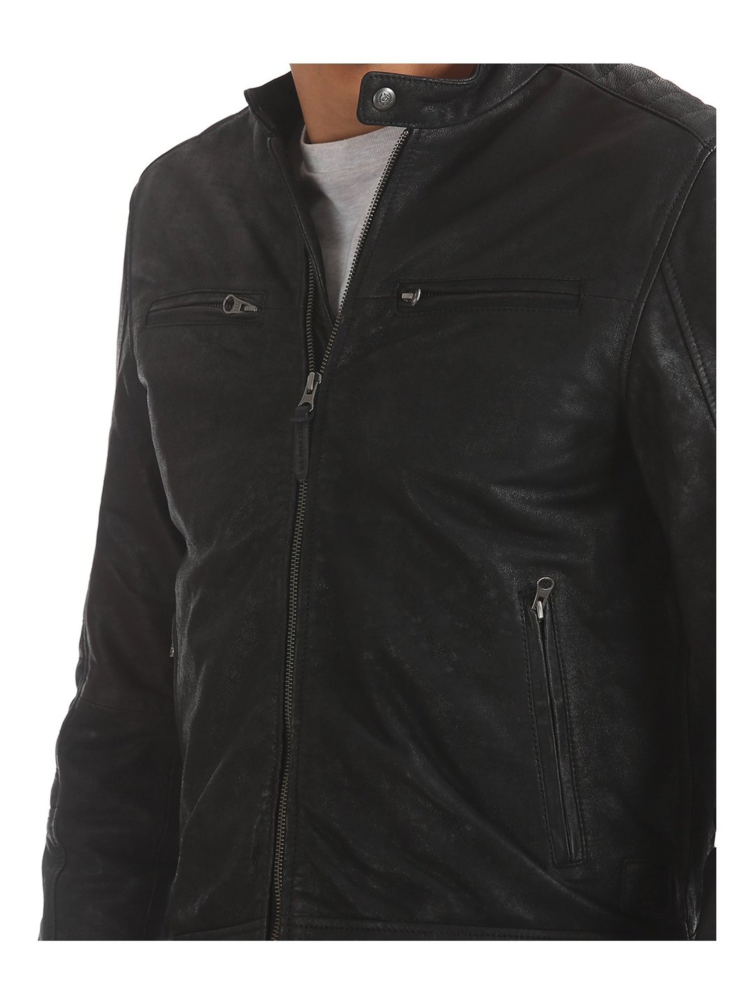 us polo black leather jacket