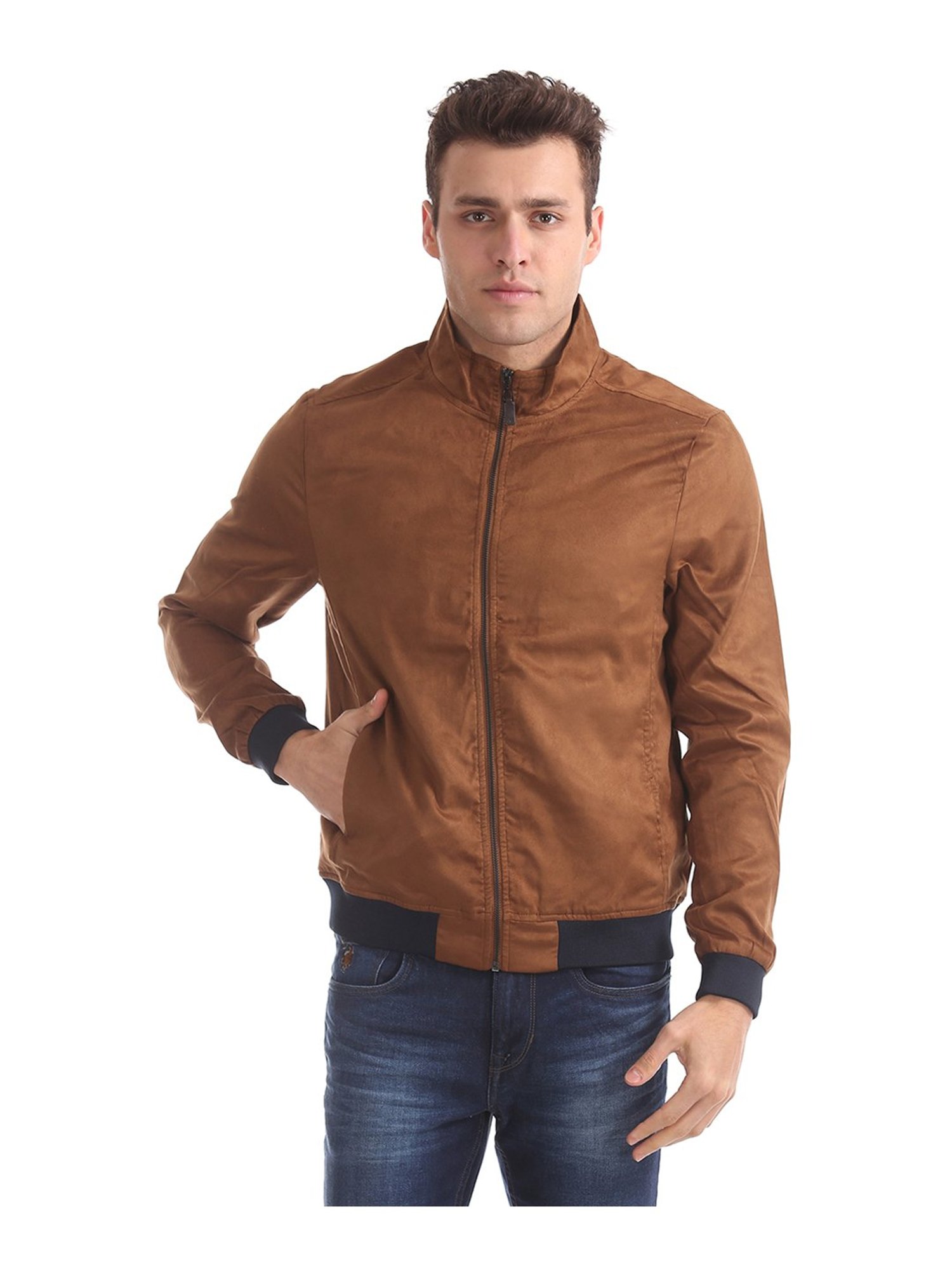 brown polyester jacket