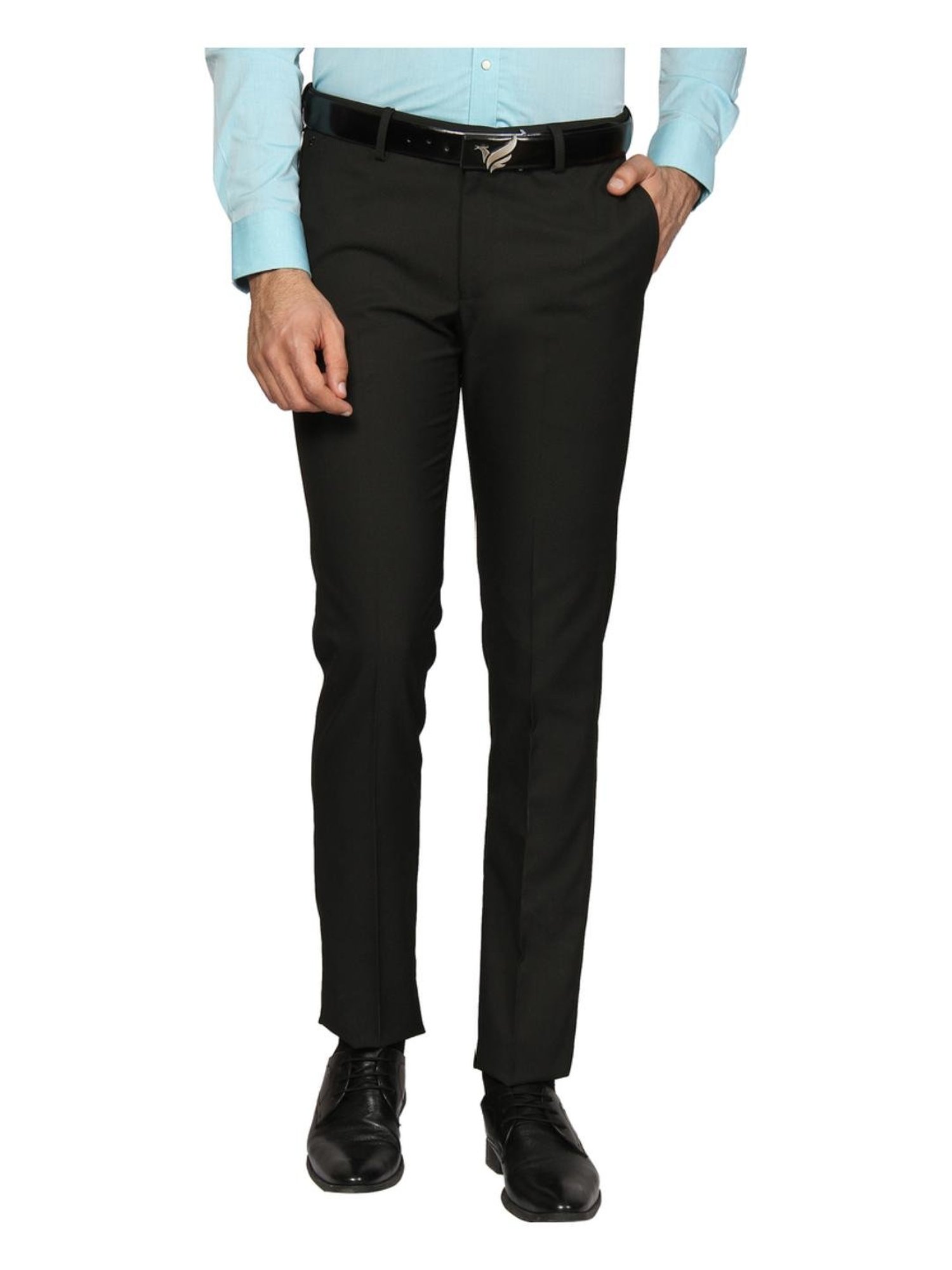 Buy BLACKBERRYS Structured Polyester Viscose Slim Fit Mens Trousers   Shoppers Stop