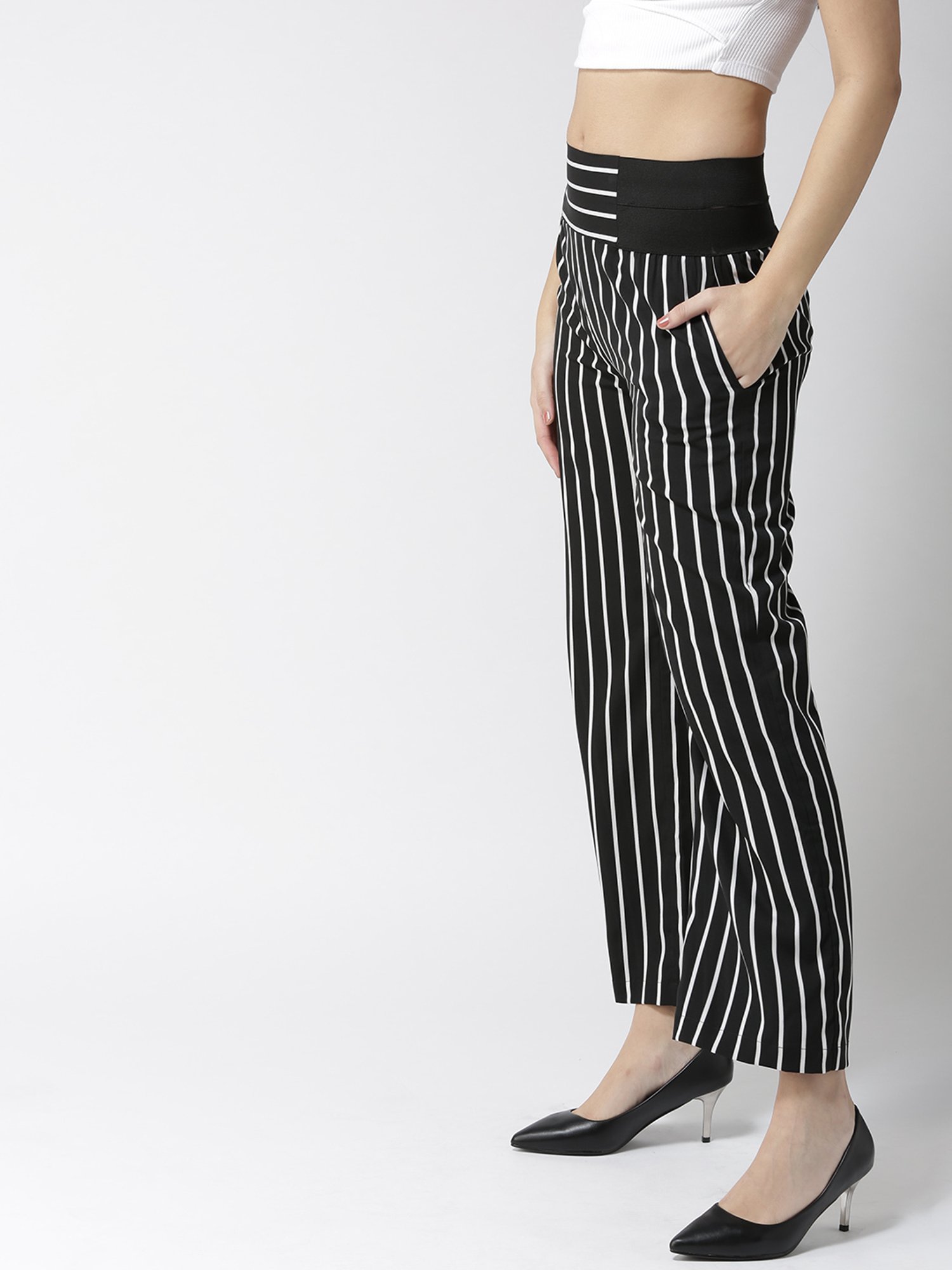 black and white striped pants outfit ideas - YouTube