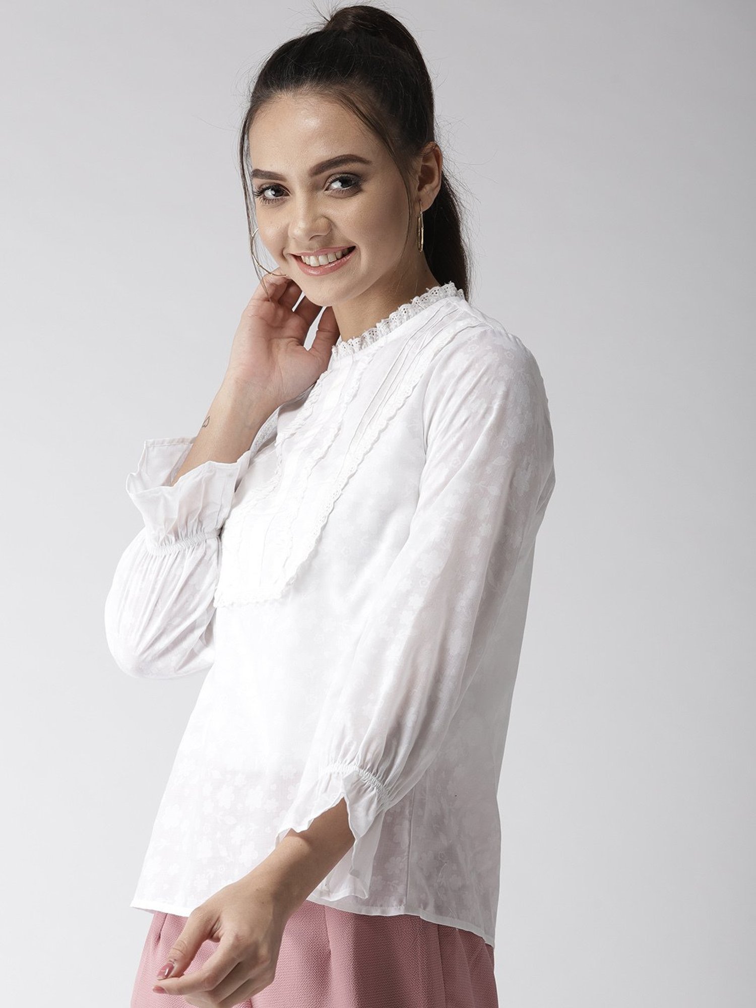 Buy Style Quotient White Lace Top for Women Online @ Tata CLiQ