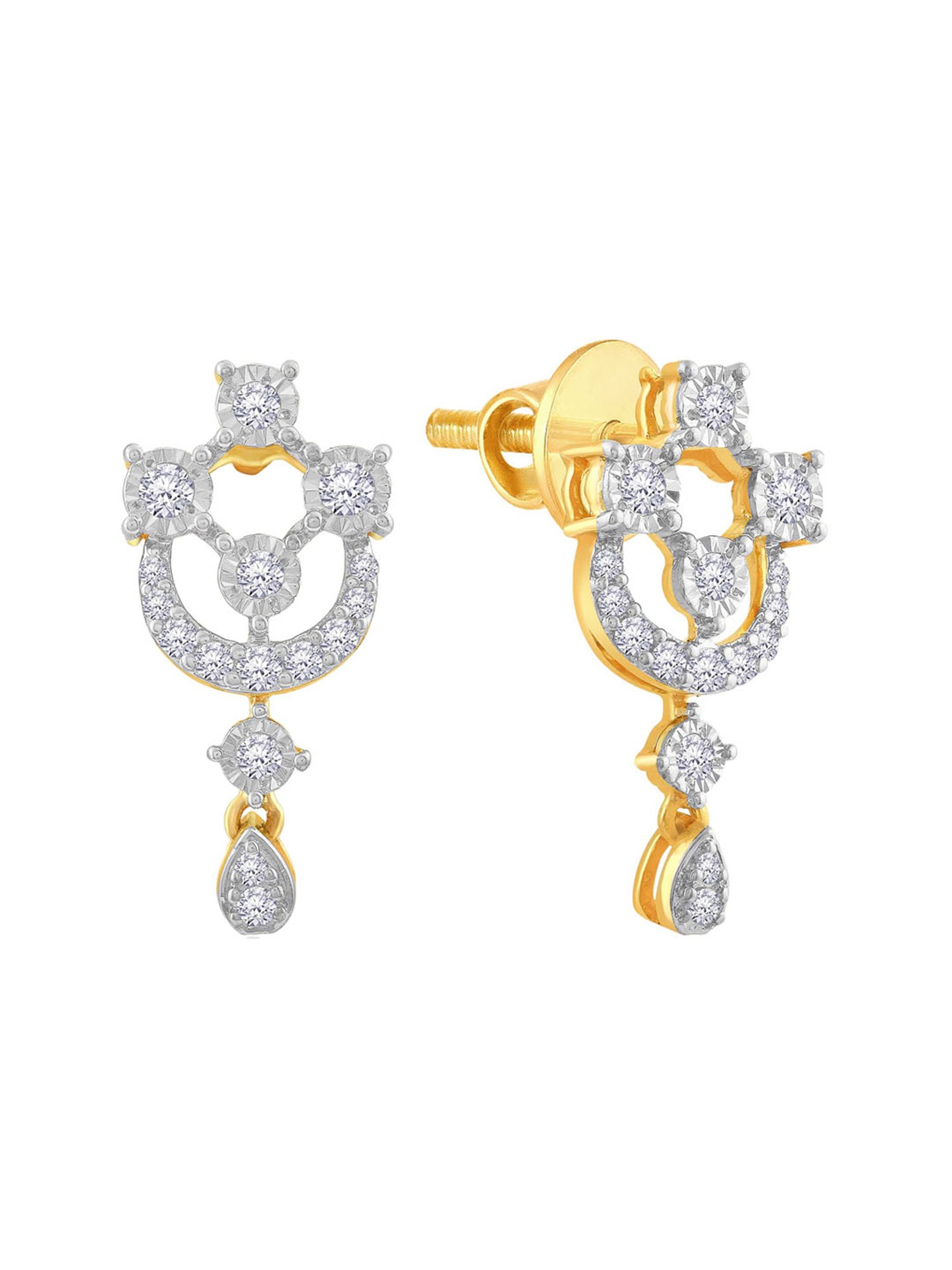 Real Diamonds Party Wear Rose Gold Natural Diamond Round And Pear Earrings.,  10.50Gram, 18 Kt at Rs 193000/pair in Mumbai