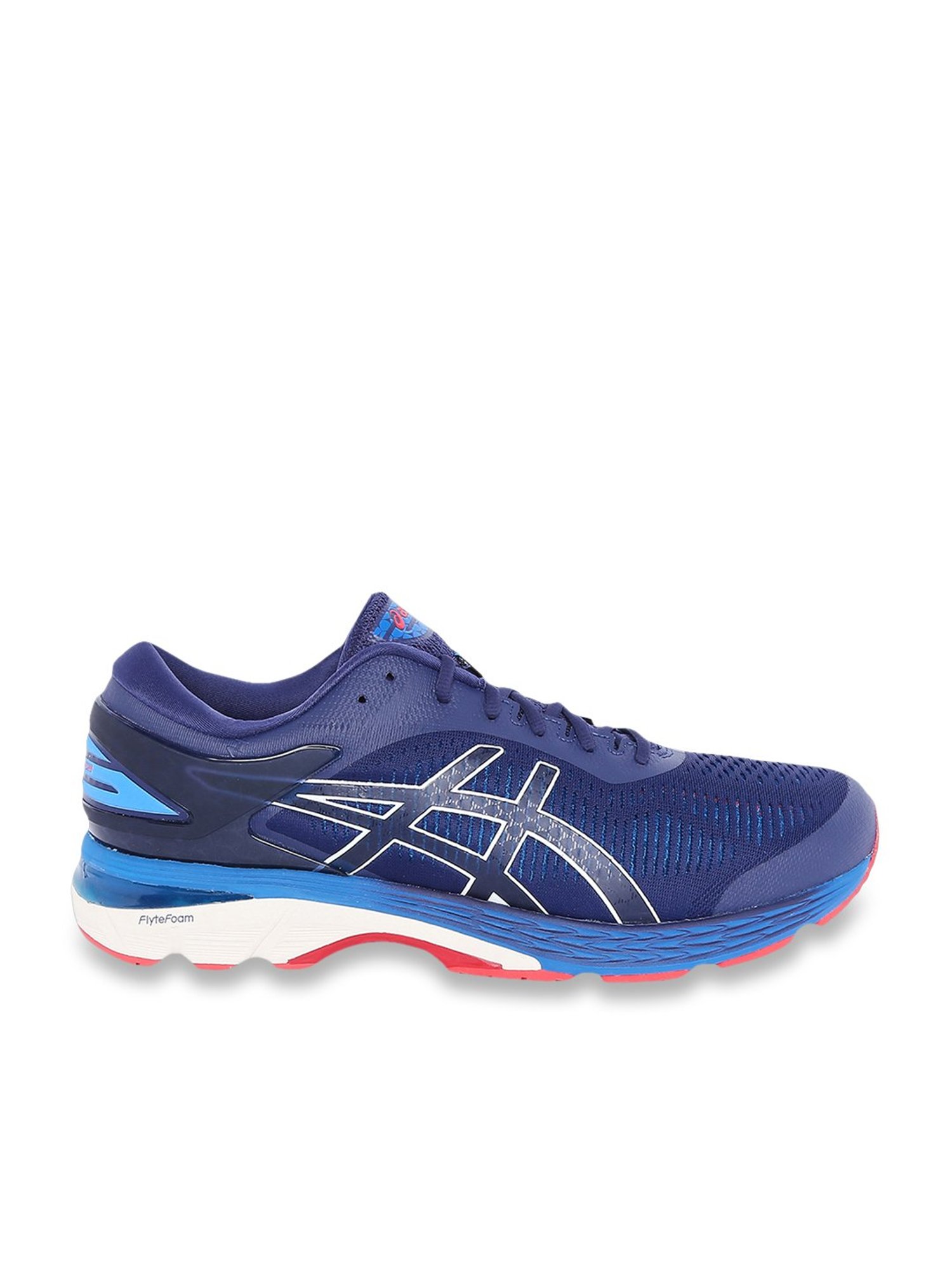 Asics men's gel kayano 25 outlet running shoes - blue/cream