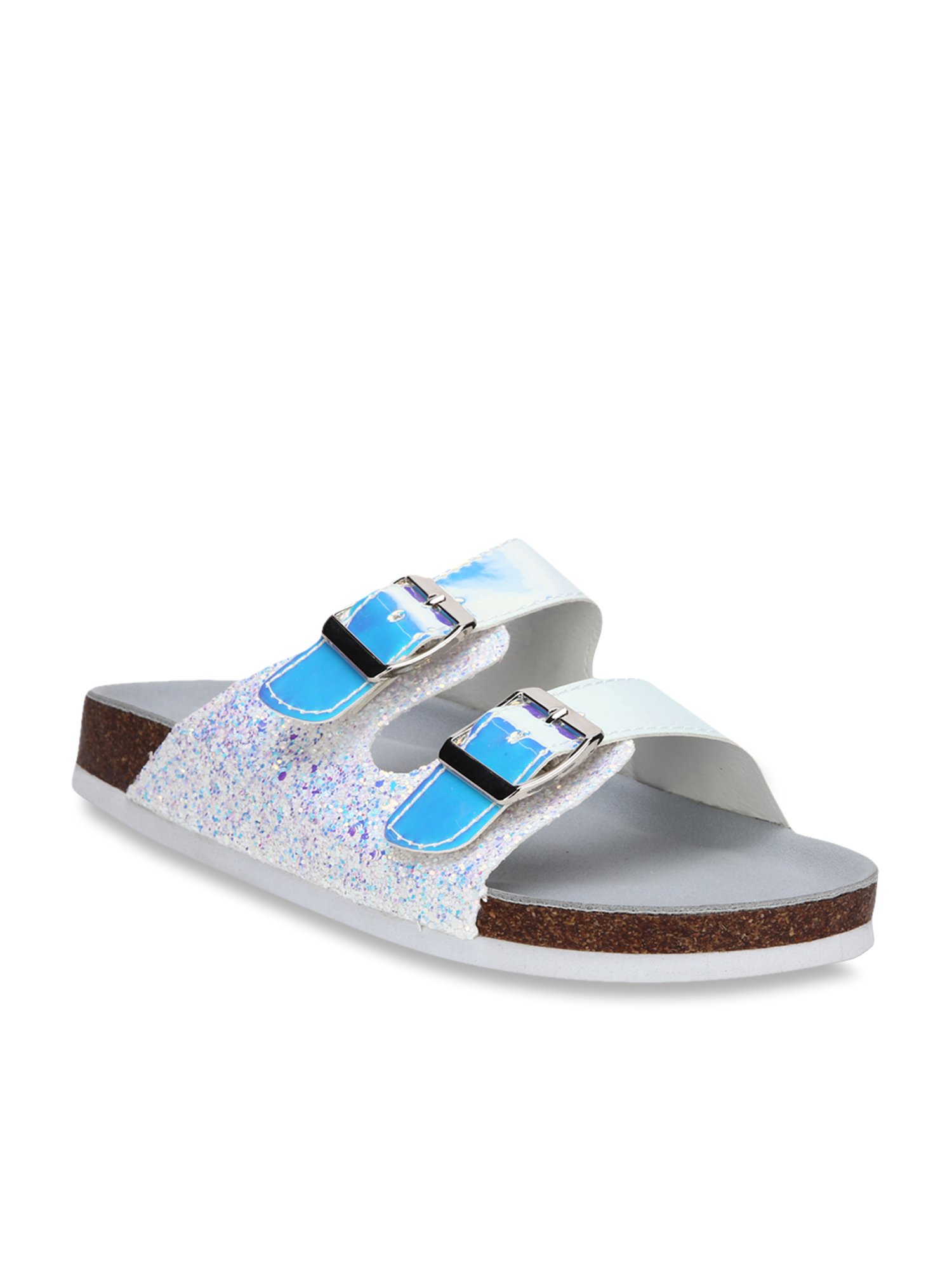 silver casual sandals