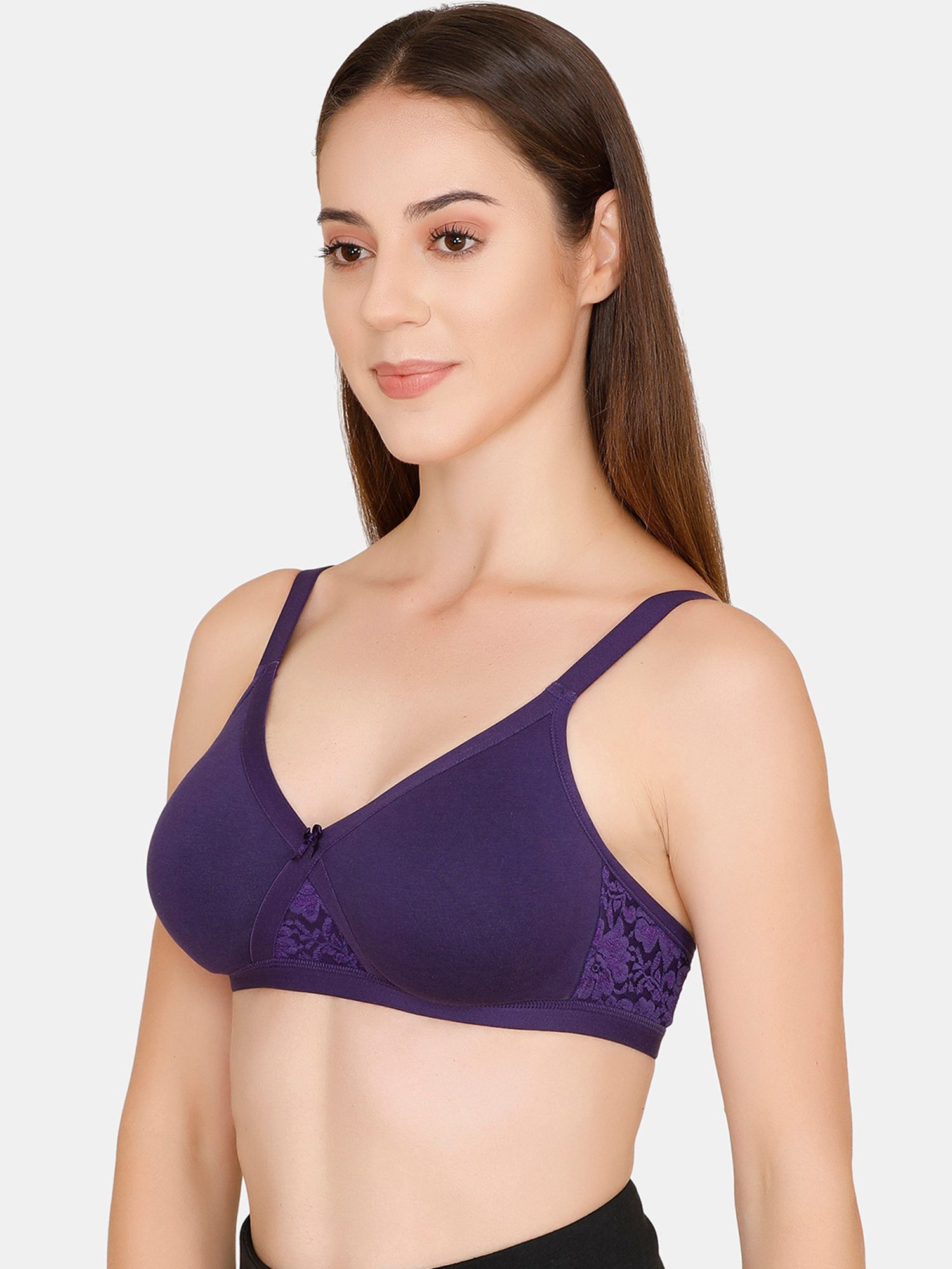 Buy online Purple Cotton Tshirt Bra from lingerie for Women by Zivame for  ₹460 at 60% off