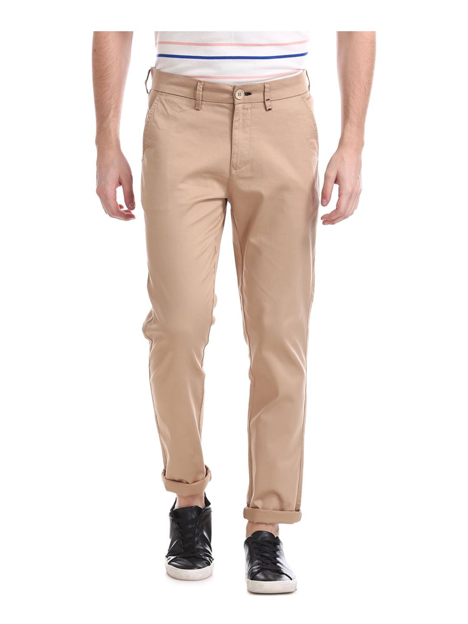 RUF & TUF Green Slim Fit Cotton Casual Trousers : Amazon.in: Fashion
