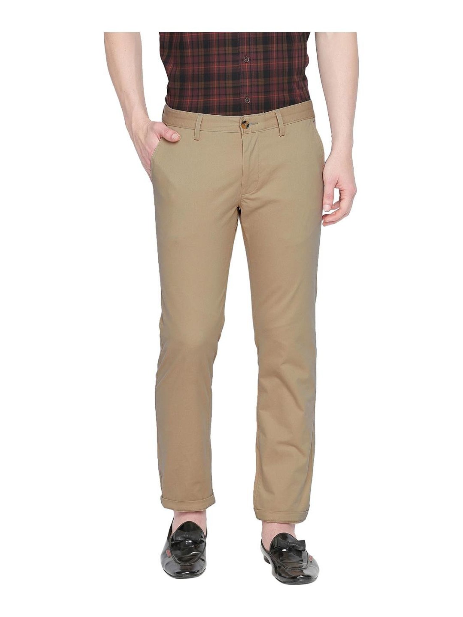 Buy Basics Beige Slim Fit Trousers for Men Online  Tata CLiQ