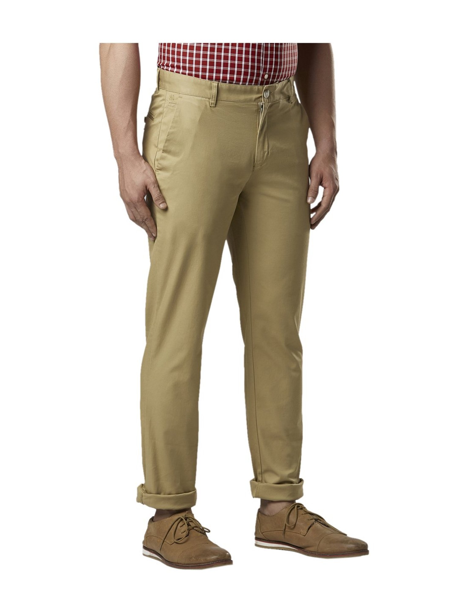 Buy Raymond Solid Slim Fit Medium Fawn Cotton Trouser Brown at Amazonin