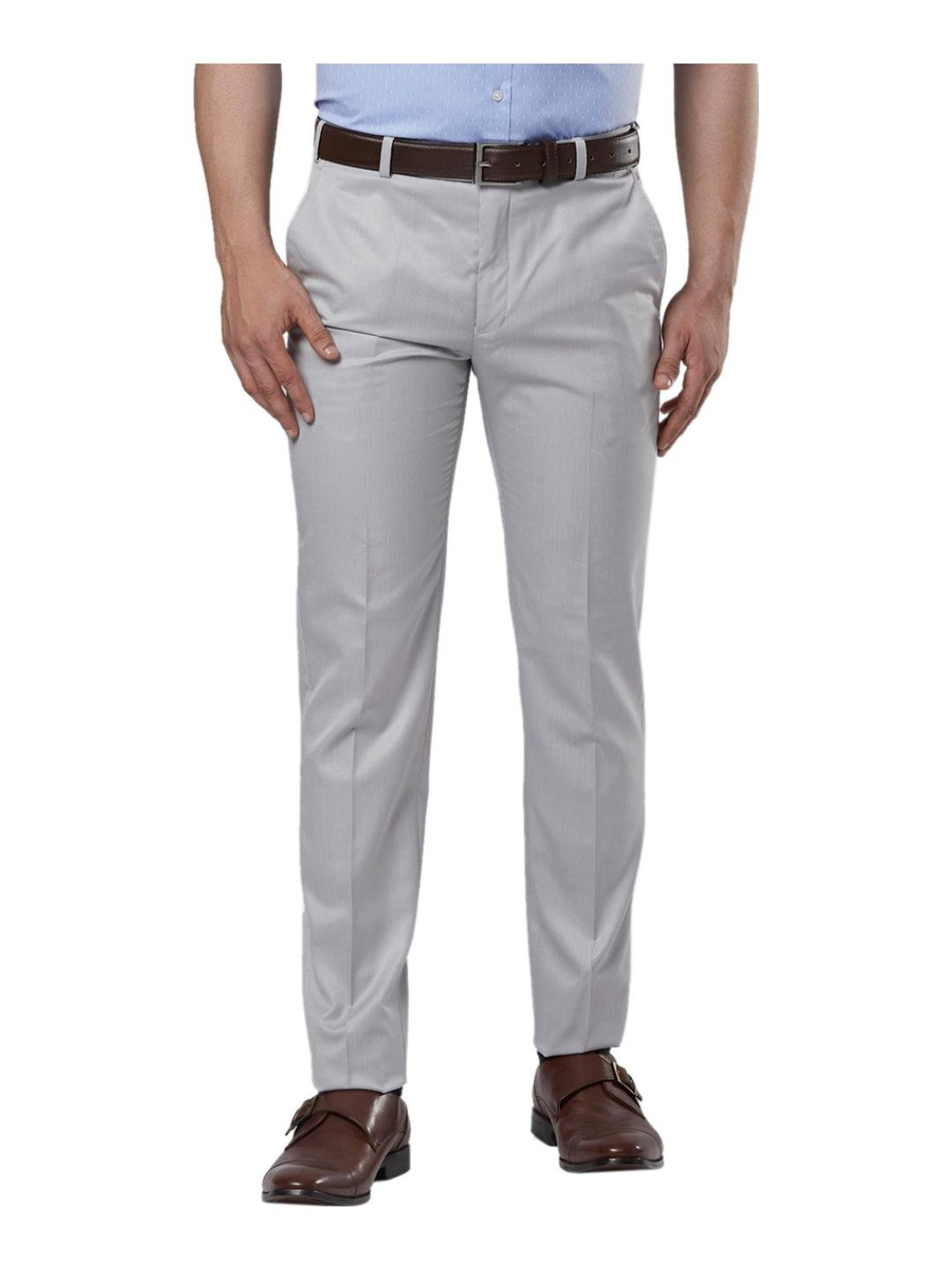 Buy Next Look Mens Straight Fit Formal Trousers SCTX00016H5Medium  Khaki30 at Amazonin