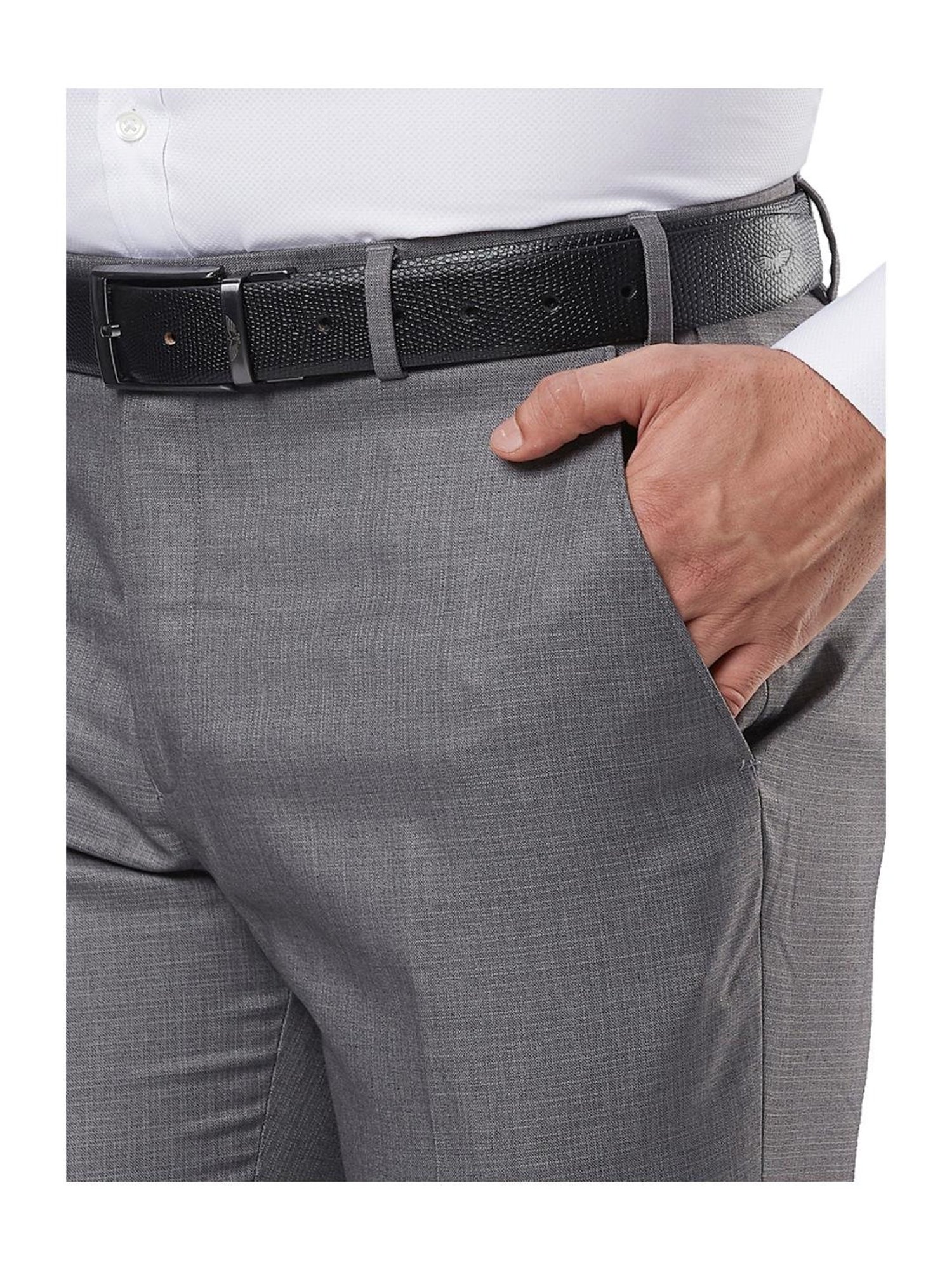 Buy Next Look Grey Mid Rise Flat Front Trousers for Men Online  Tata CLiQ