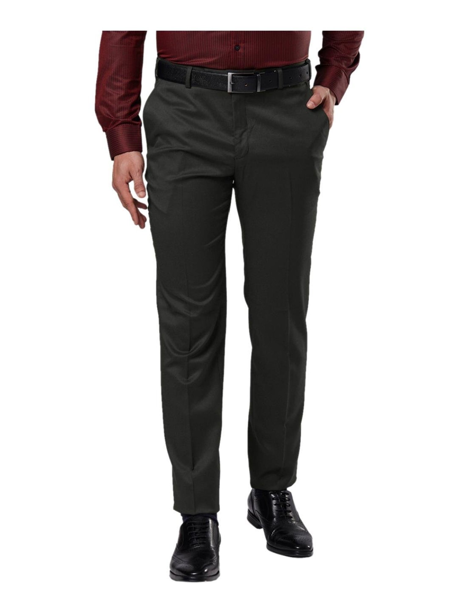 Buy Next Men Black Slim Fit Solid Formal Trousers  Trousers for Men  2207890  Myntra