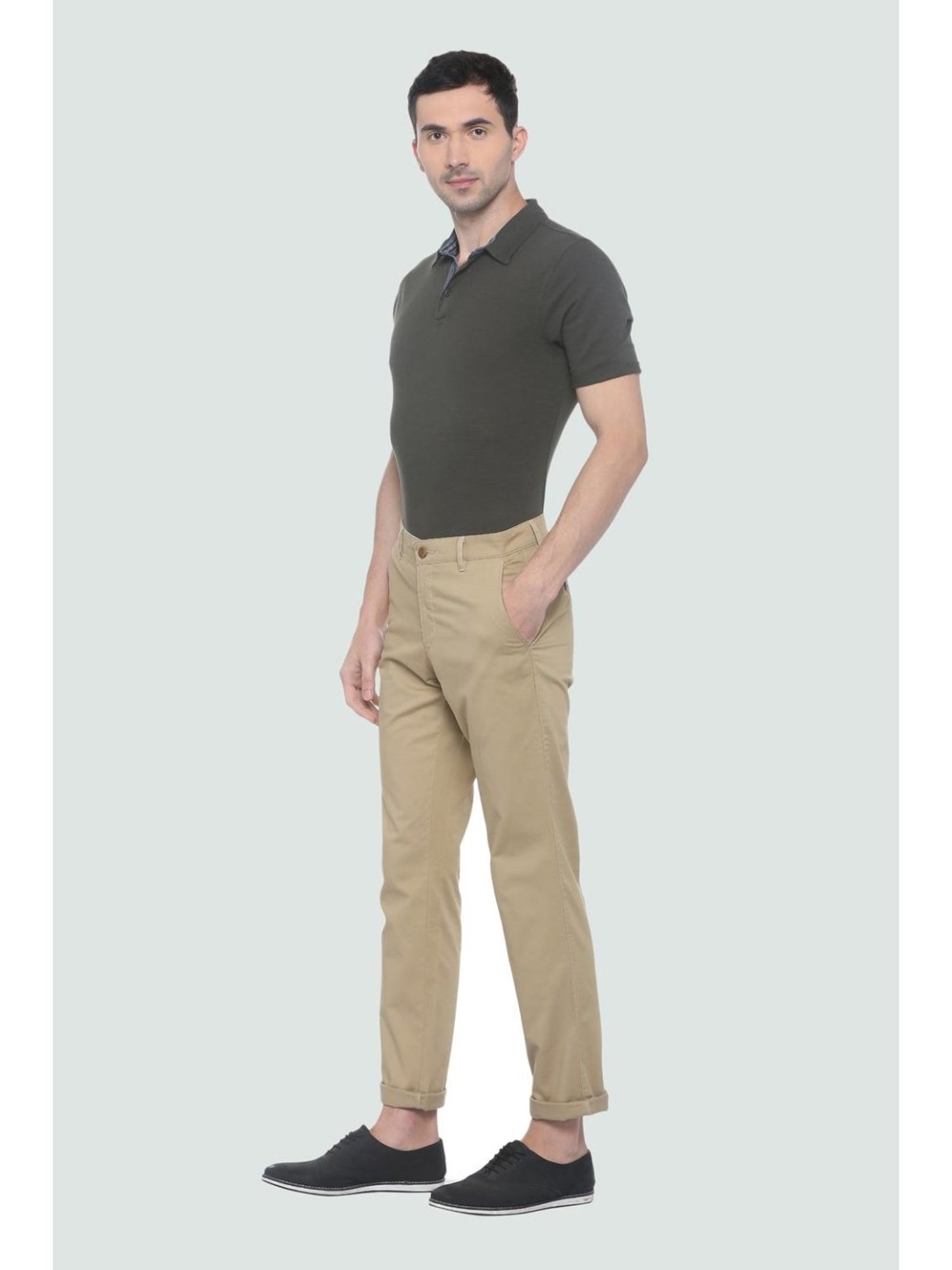 Buy Louis Philippe Sport Louis Philippe Sport Men Khaki Regular Trousers at  Redfynd