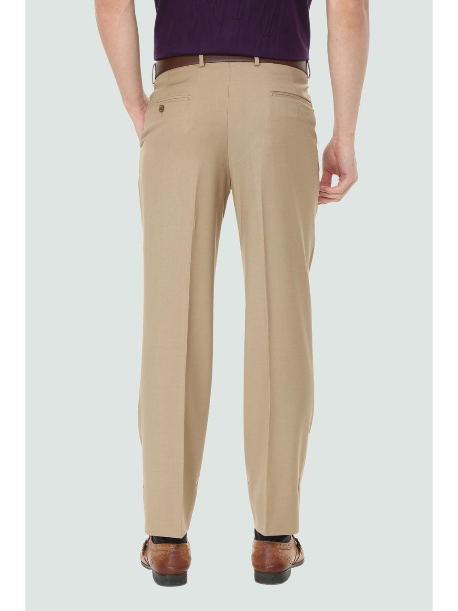 Louis Philippe Formal Trousers  Buy Louis Philippe Men Cream Classic Fit  Solid Pleated Formal Trousers Online  Nykaa Fashion