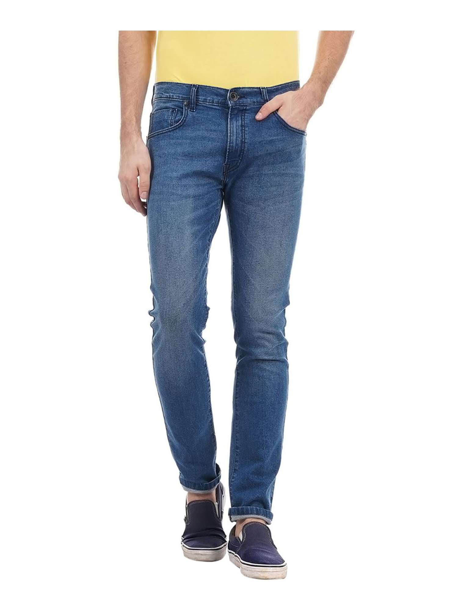 dark blue cotton jeans