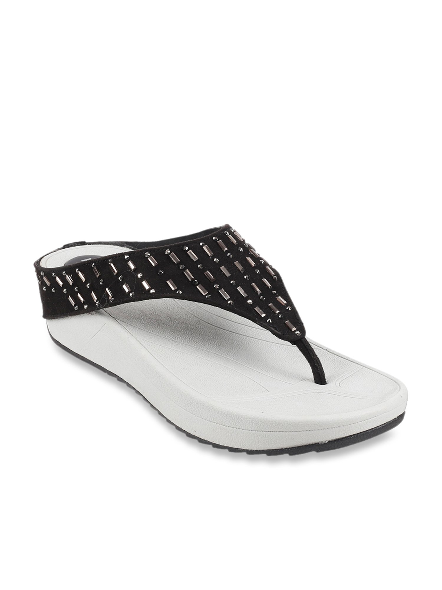 mochi black thong sandals