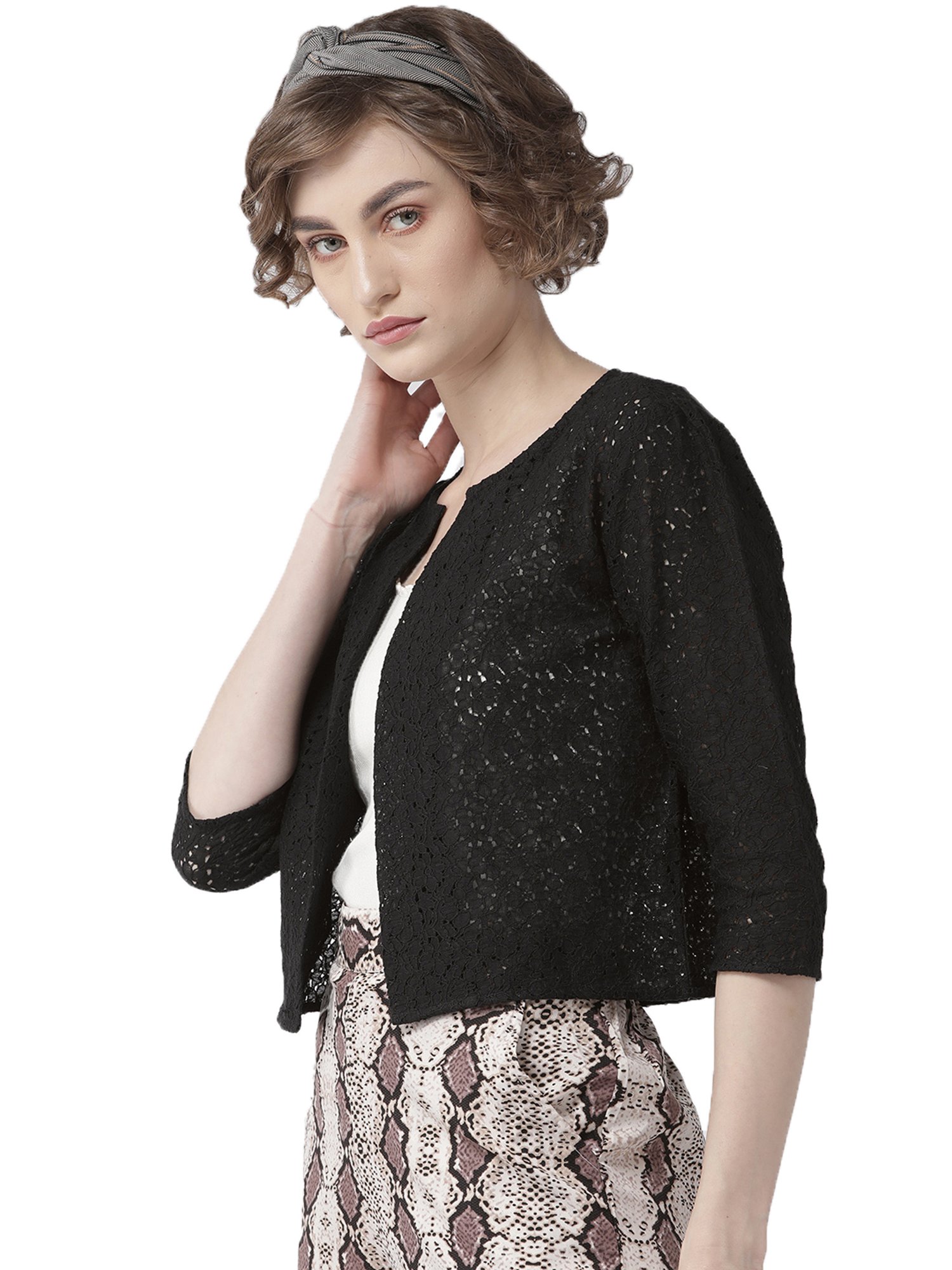 Buy online Black And Pink Printed Shrug from Capes & Shrugs for Women by  Mustard for ₹799 at 50% off | 2024 Limeroad.com