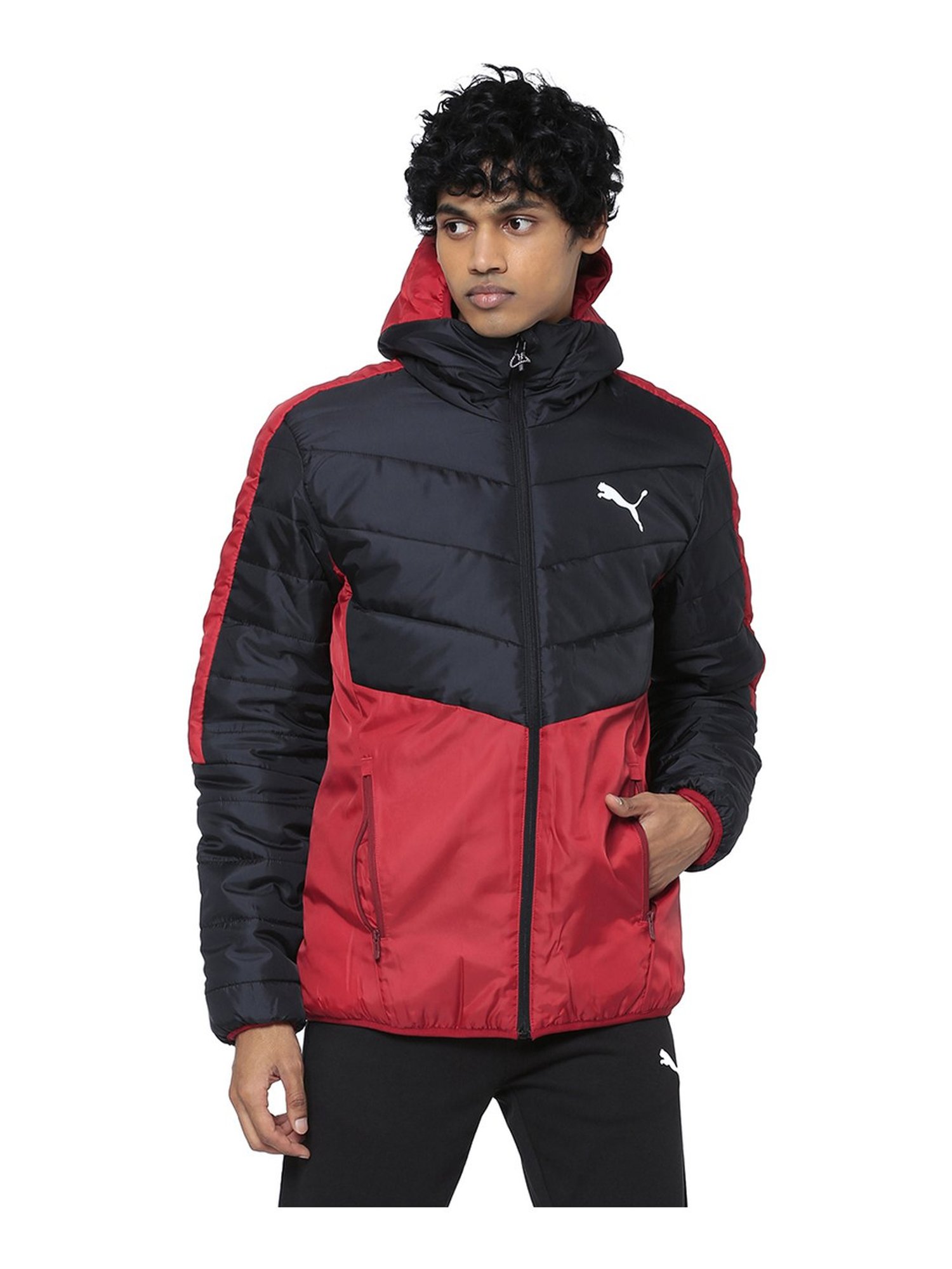 red and black puma jacket