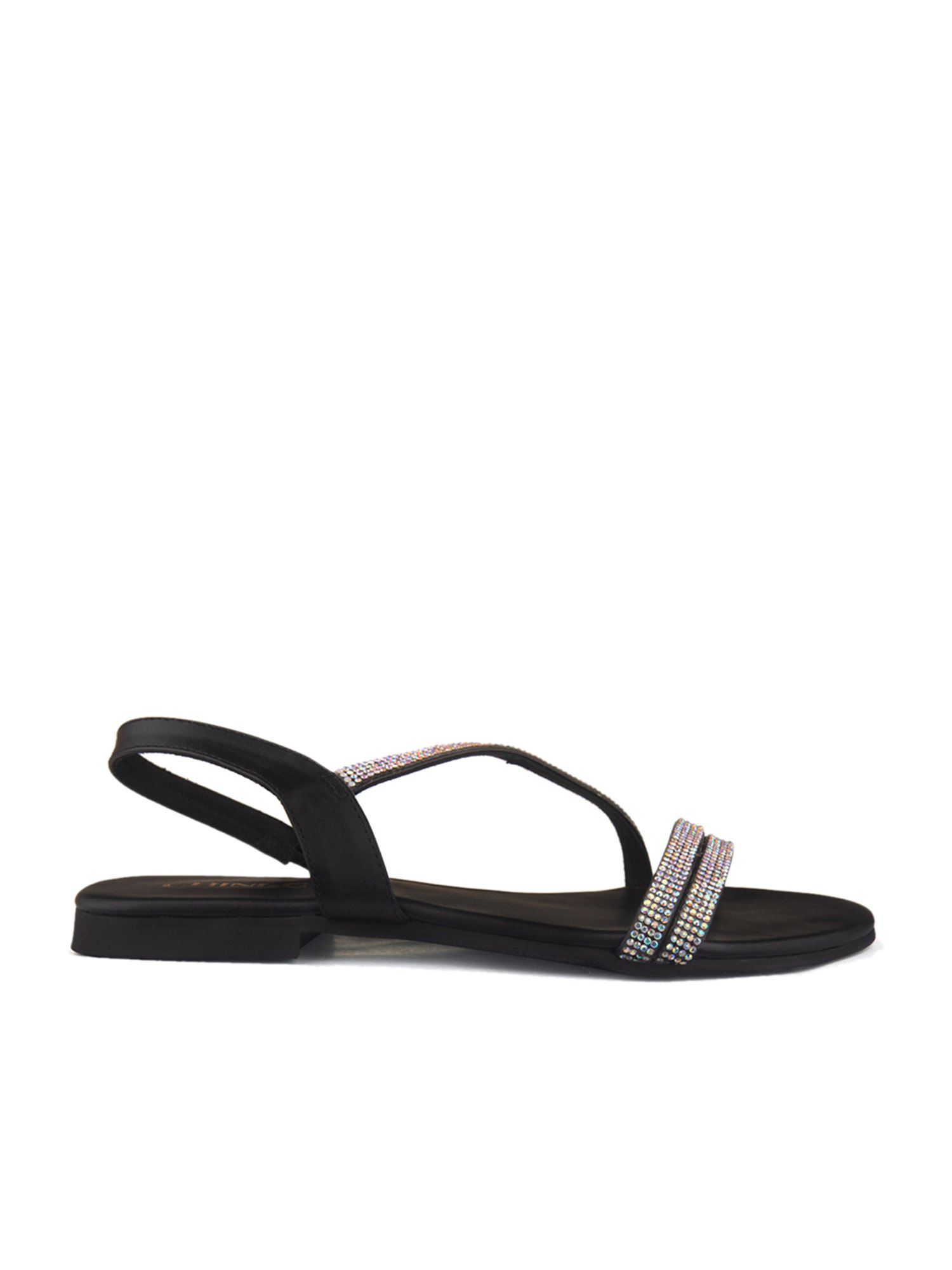 ASOS DESIGN Wide Fit Forrest leather strappy chunky flat sandals in black |  ASOS