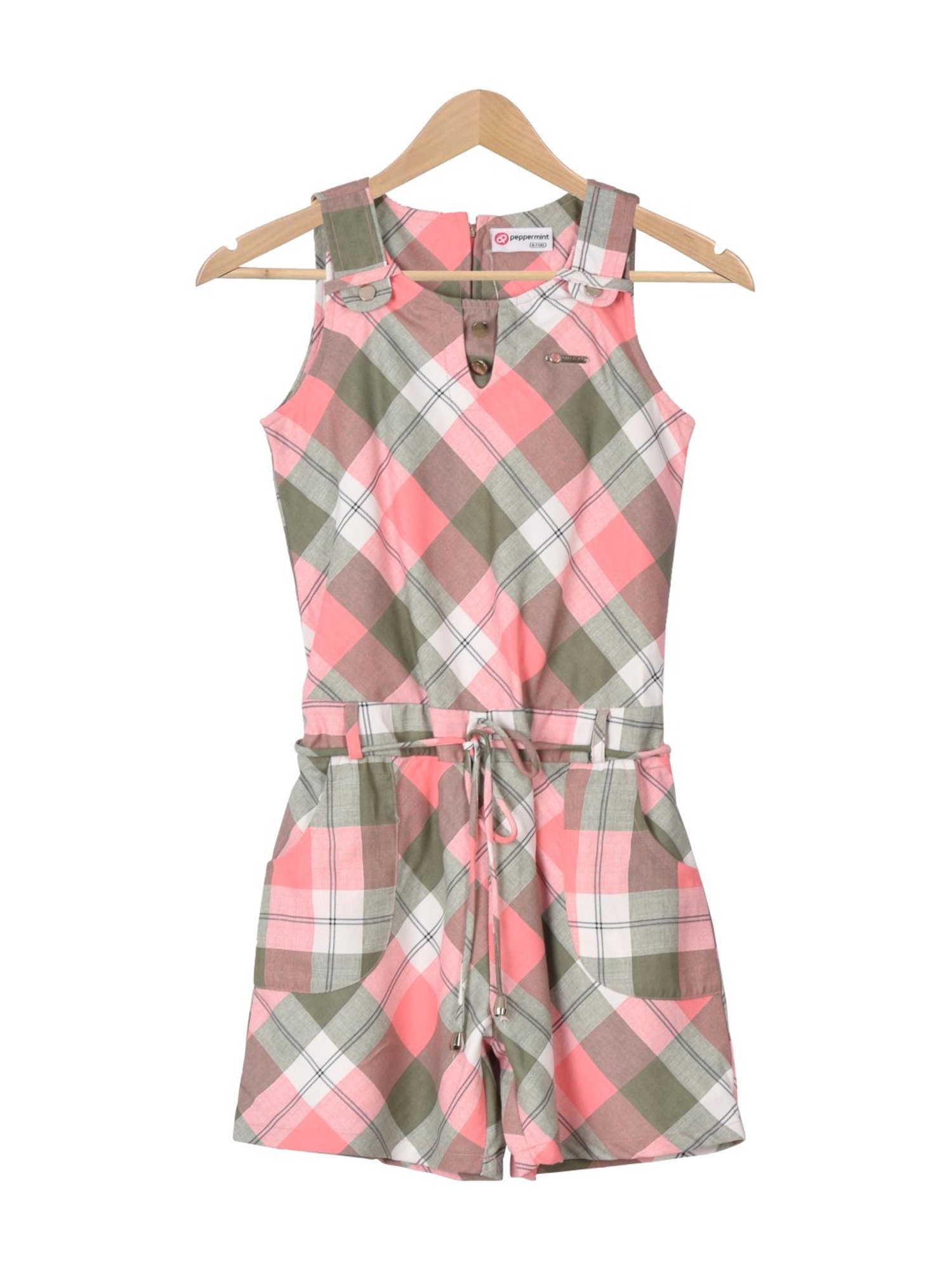 pink plaid jumpsuit