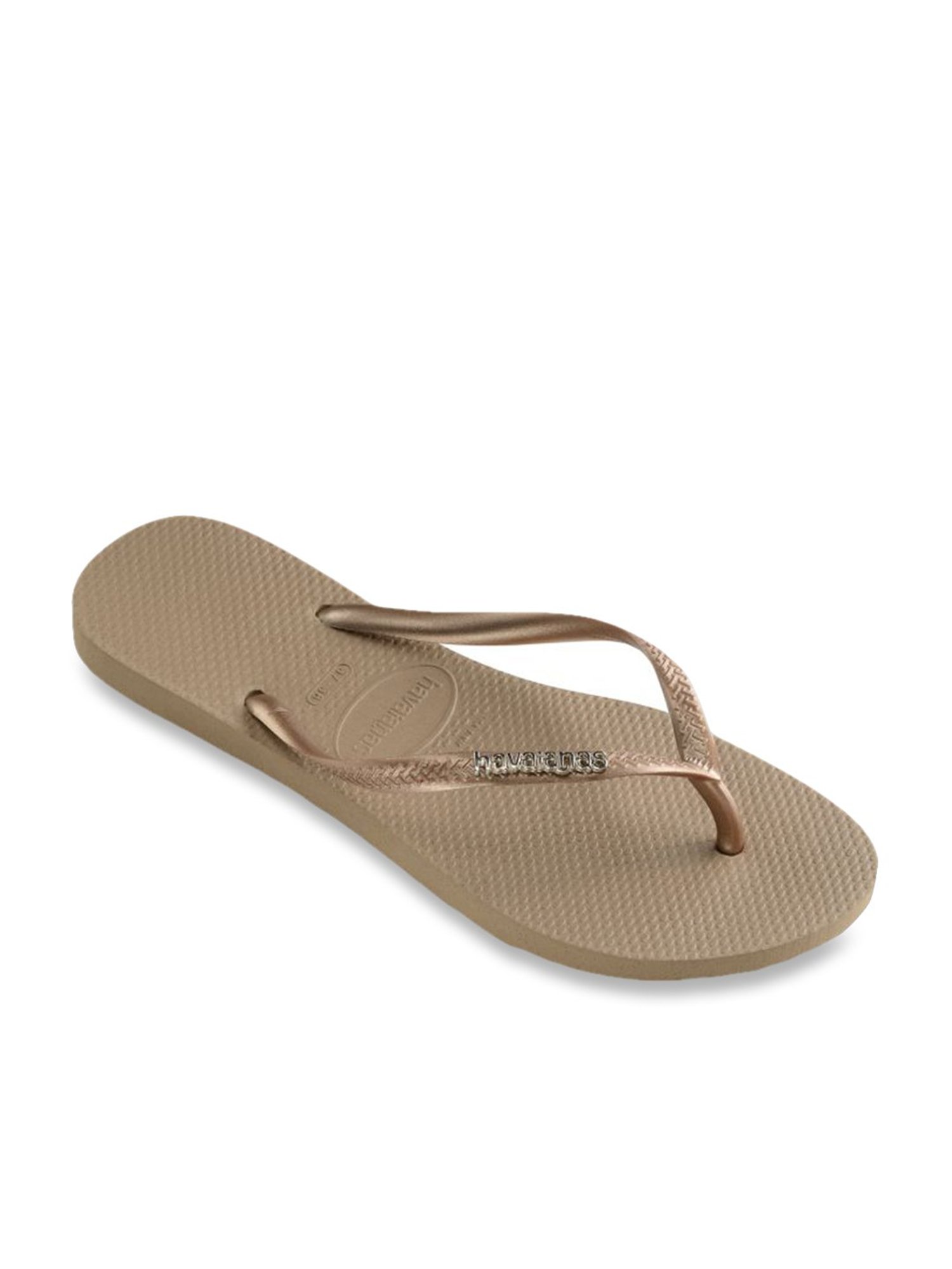 Havaianas slim flip flops rose gold hot sale