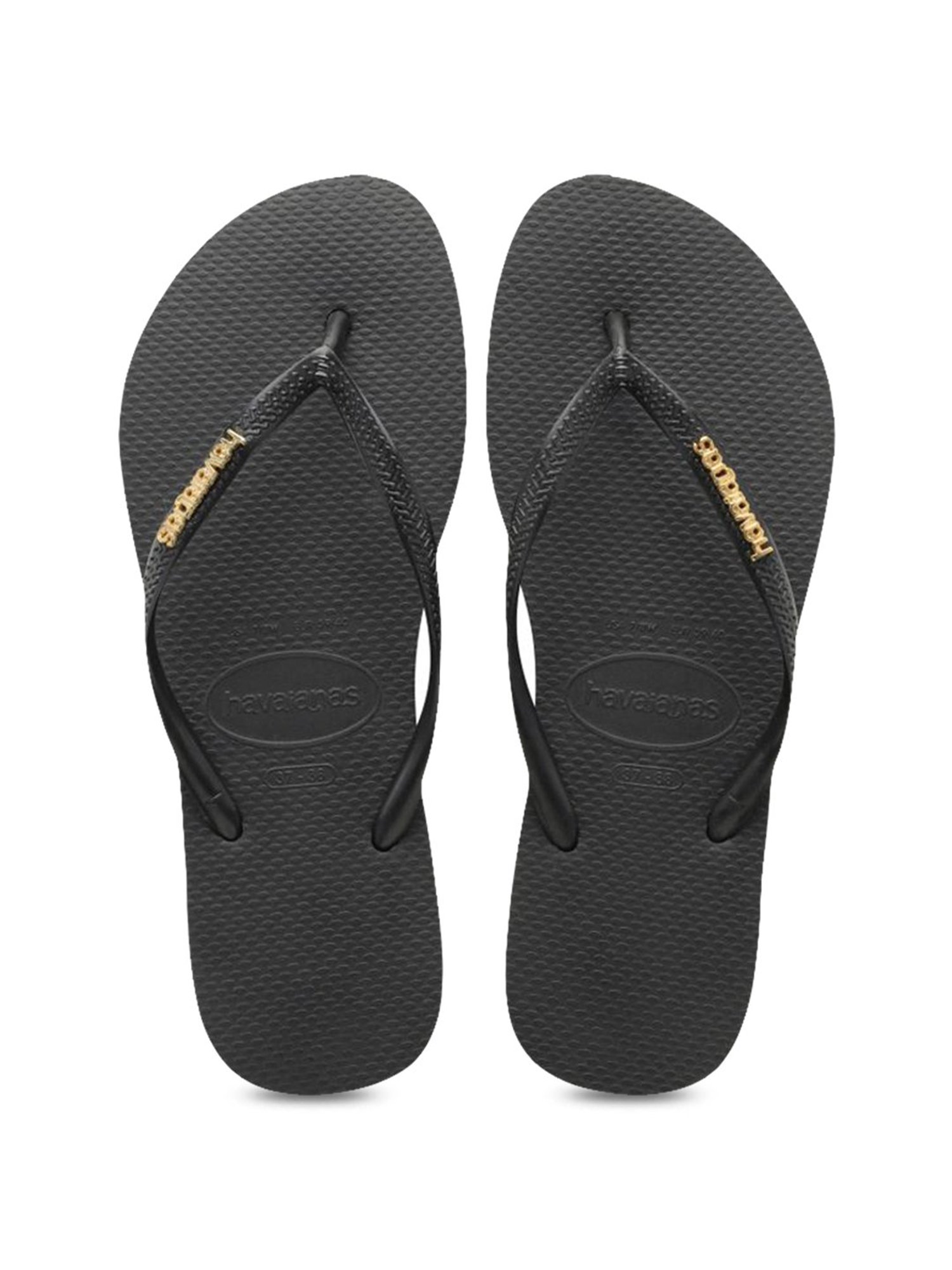 Black havaianas flip discount flops