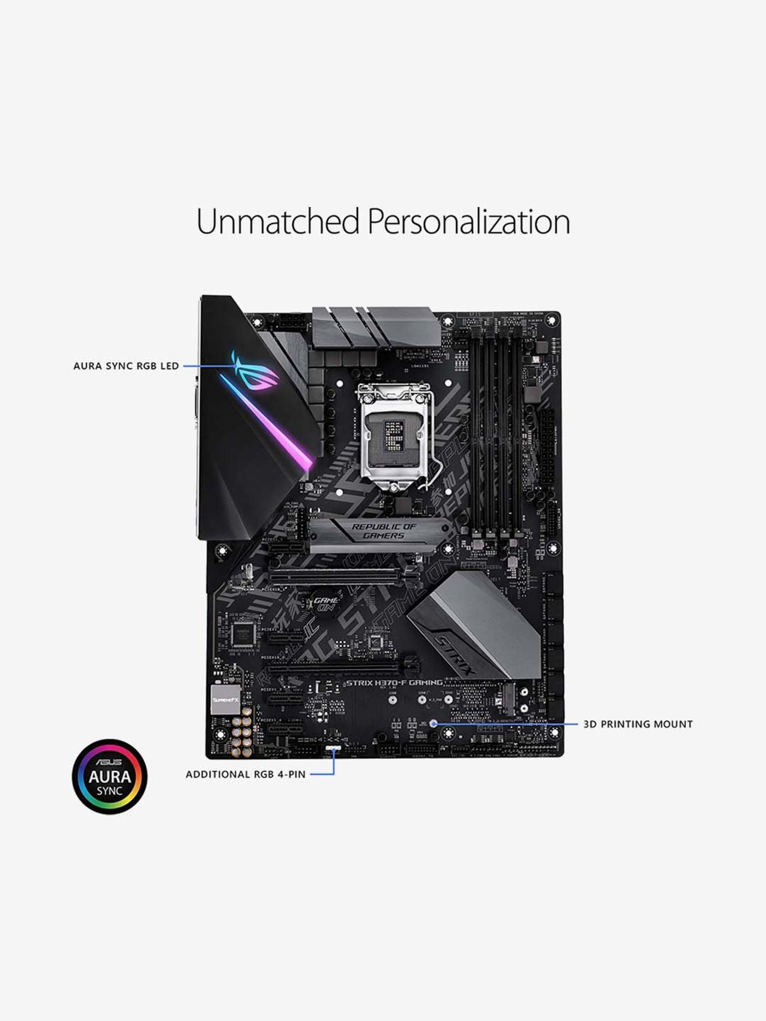 Asus Rog Strix Atx Gaming Motherboard With Rgb Light H370 F Black From Asus At Best Prices On Tata Cliq