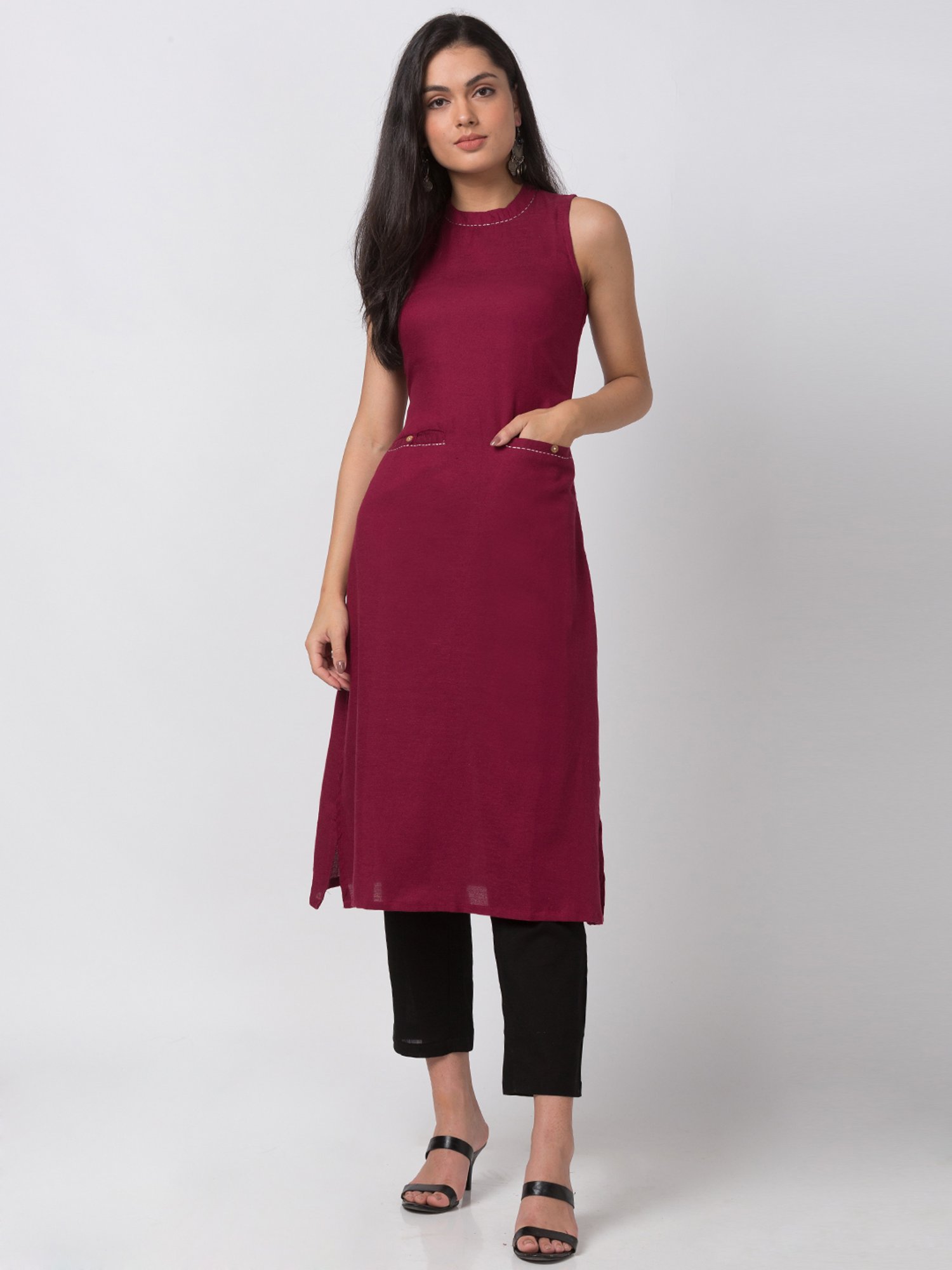 beetroot colour kurti