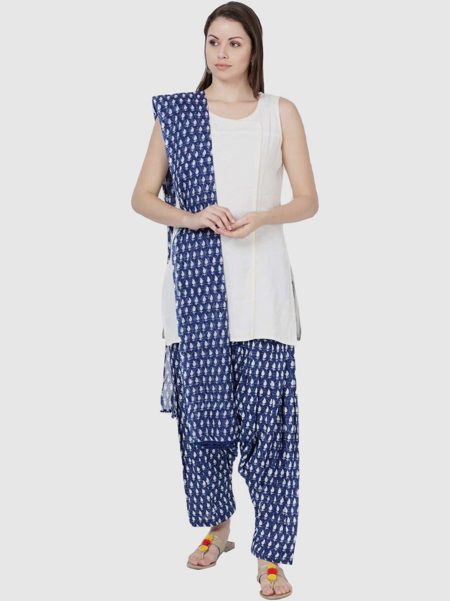 Buy Soch Green & White Cotton Semi Patiala Pants With Dupatta for Women  Online @ Tata CLiQ