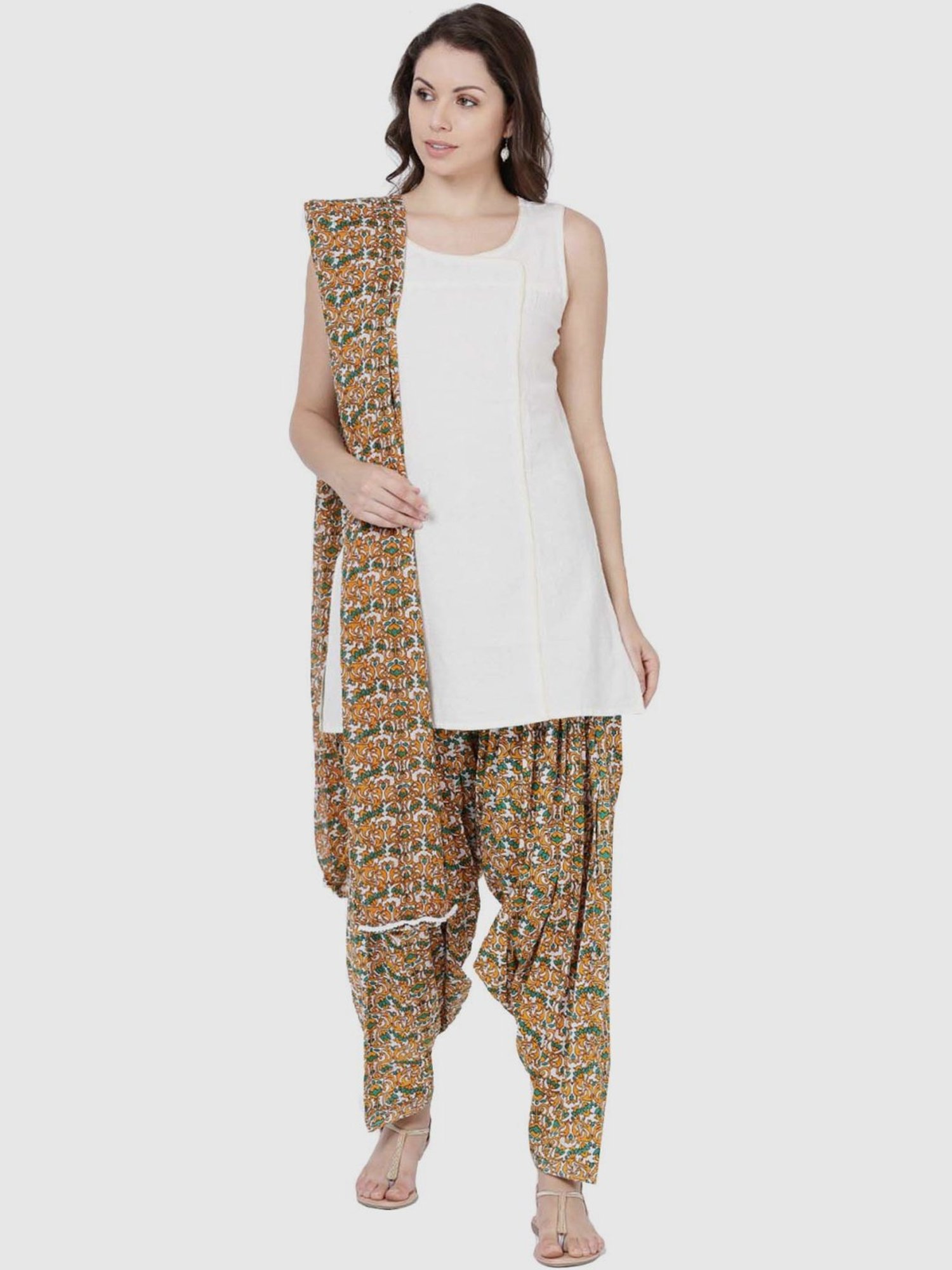 Buy Soch Black & Beige Cotton Semi Patiala Pants With Dupatta for Women  Online @ Tata CLiQ