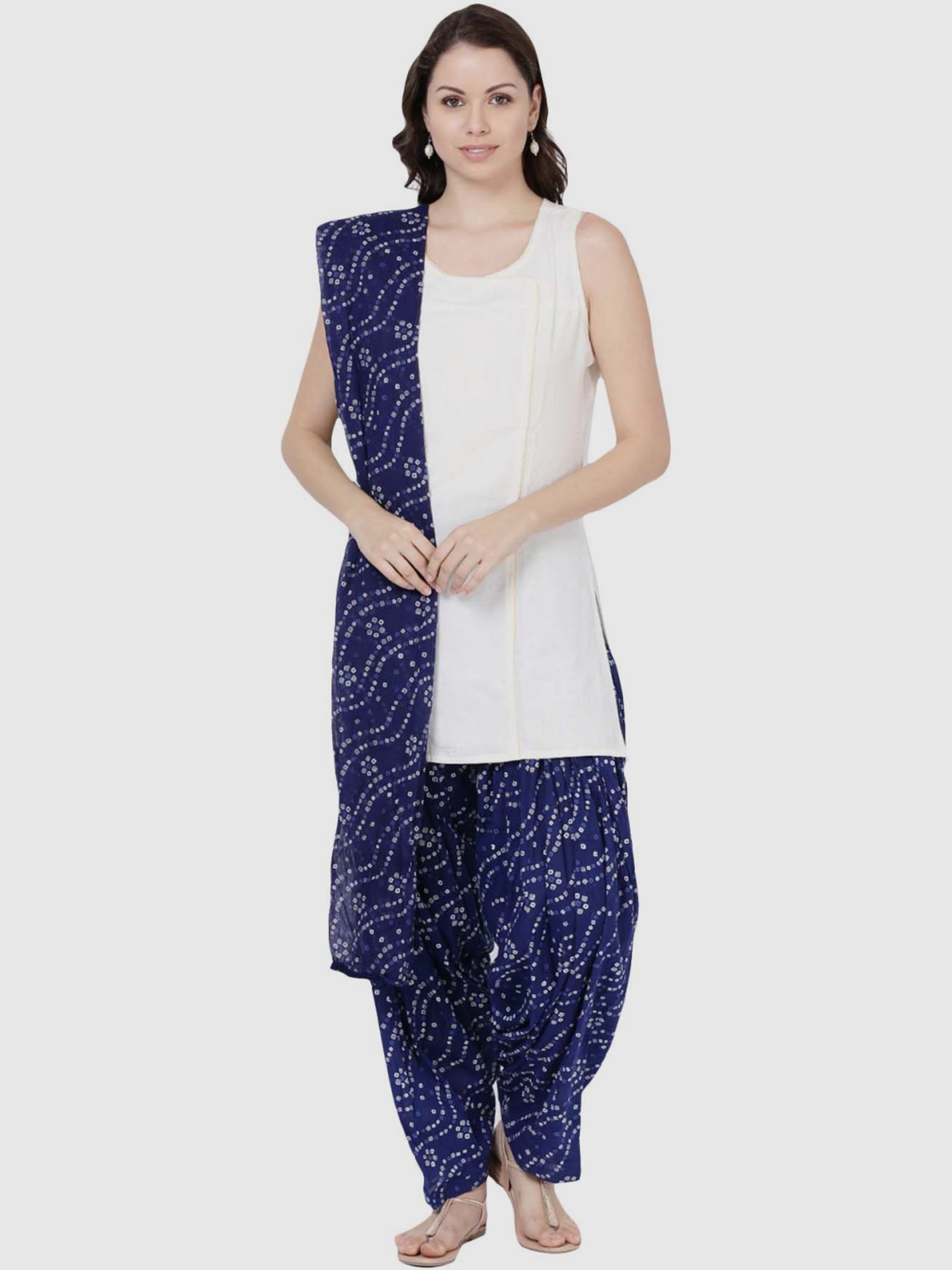 SVA by Sonam  Paras Modis Old Rose Asymmetrical Top with Patiala Pants