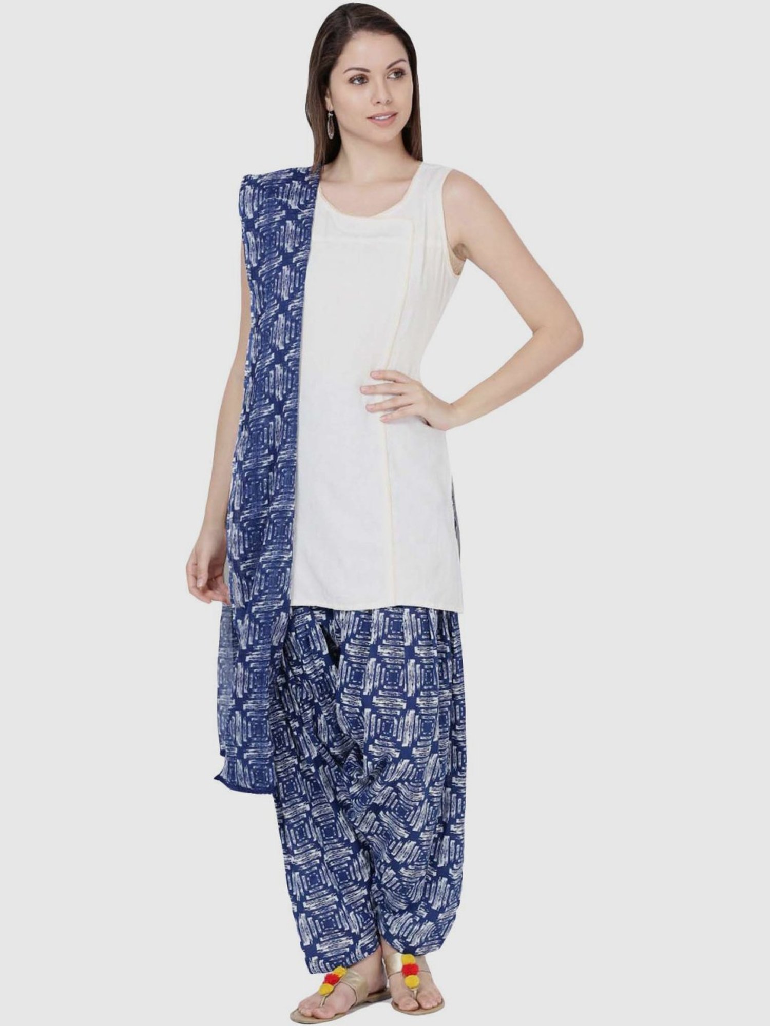 No Fade Blue Colour Printed Patiala Salwar And Dupatta Set at Best Price in  Tirupur | S A Textiles
