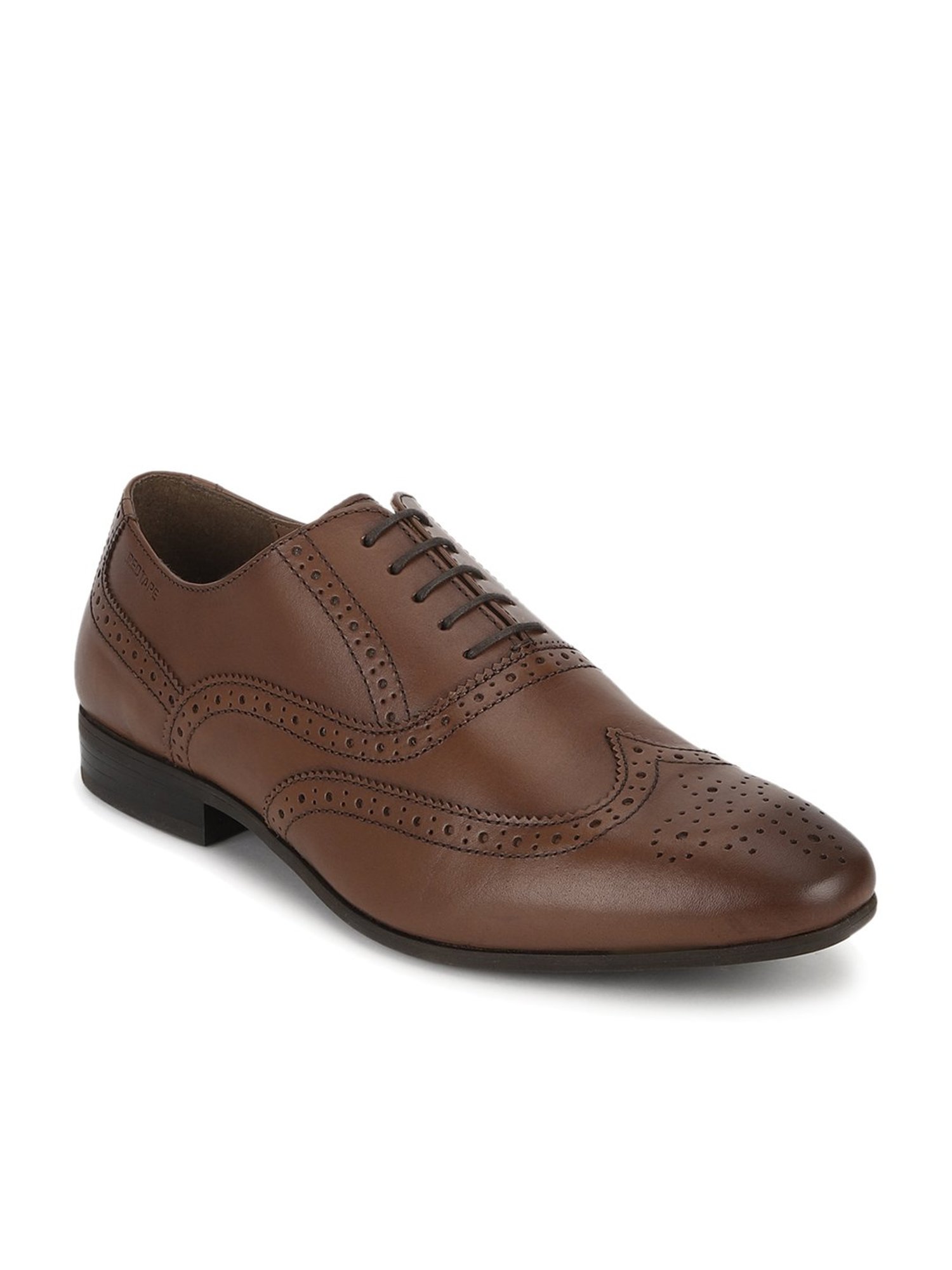 red tape tan brogue shoes
