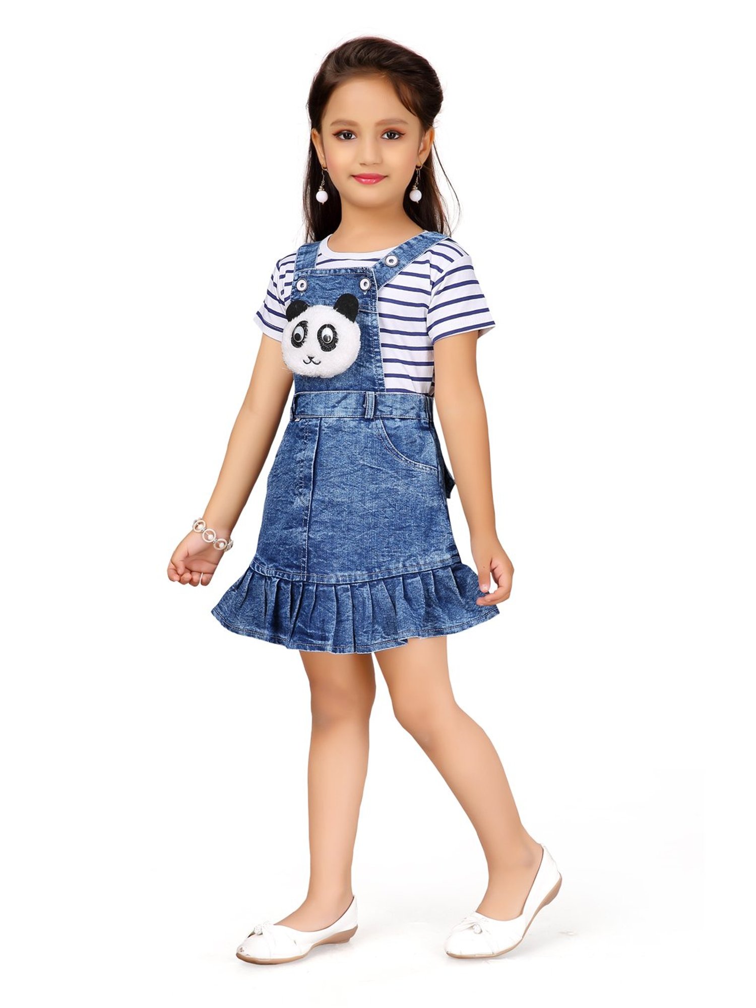 Buy Budding Bees Kids Blue Dungaree for Girls Clothing Online @ Tata CLiQ