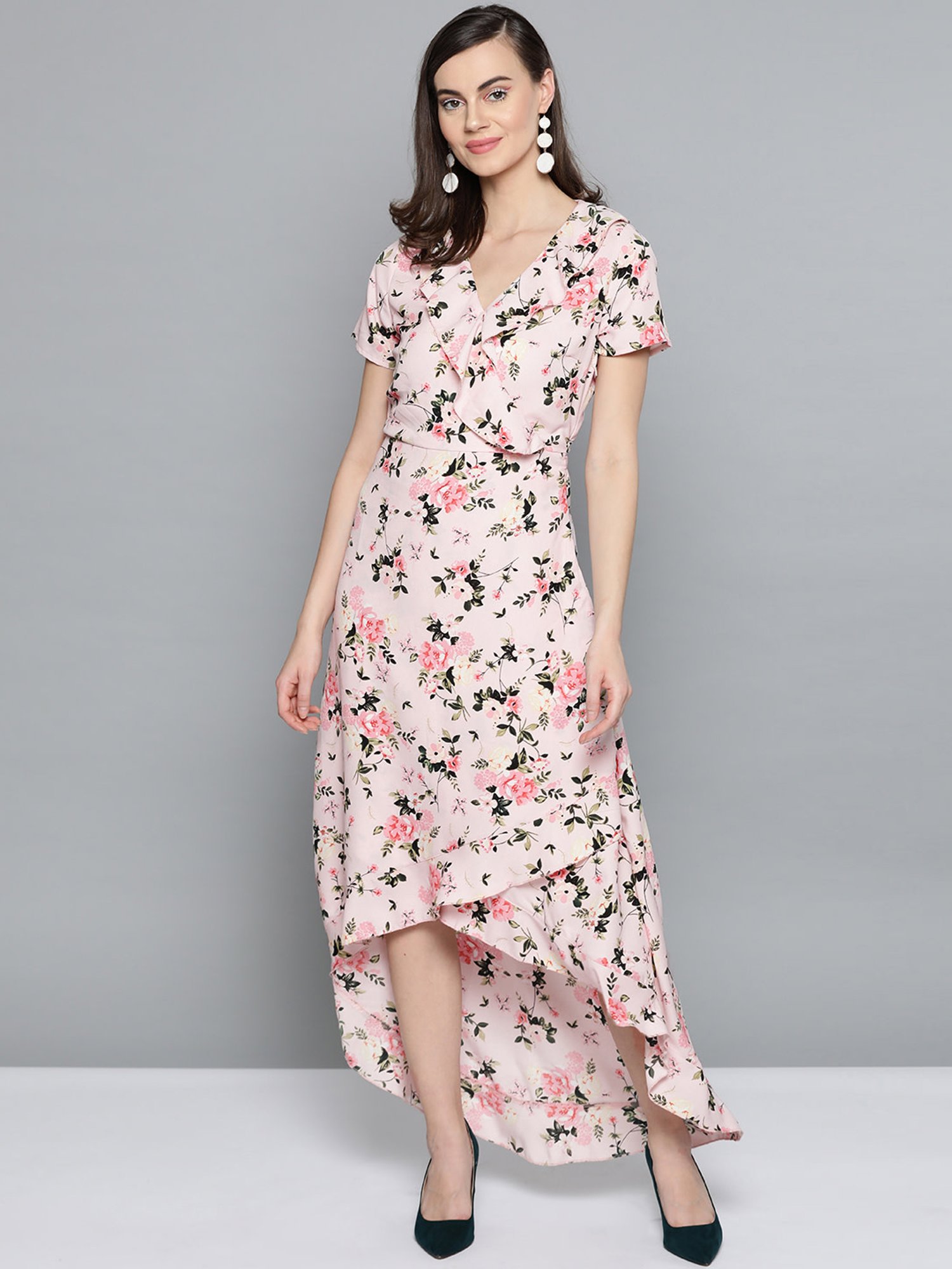 Buy Harpa Black Floral Print A-Line Dress for Women Online @ Tata CLiQ