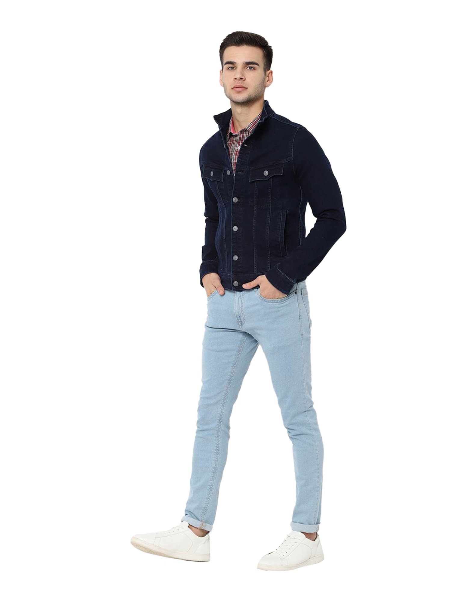 Buy Men Blue Solid Full Sleeves Casual Jacket Online - 306873 | Allen Solly
