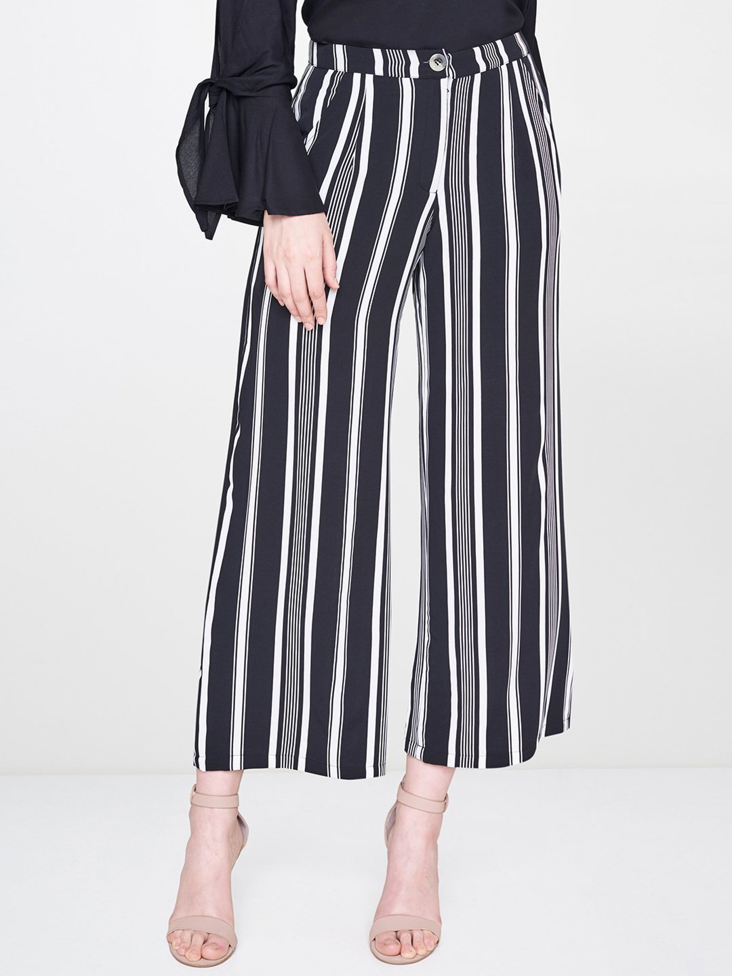 Black Striped Pant For Women  109Fcom