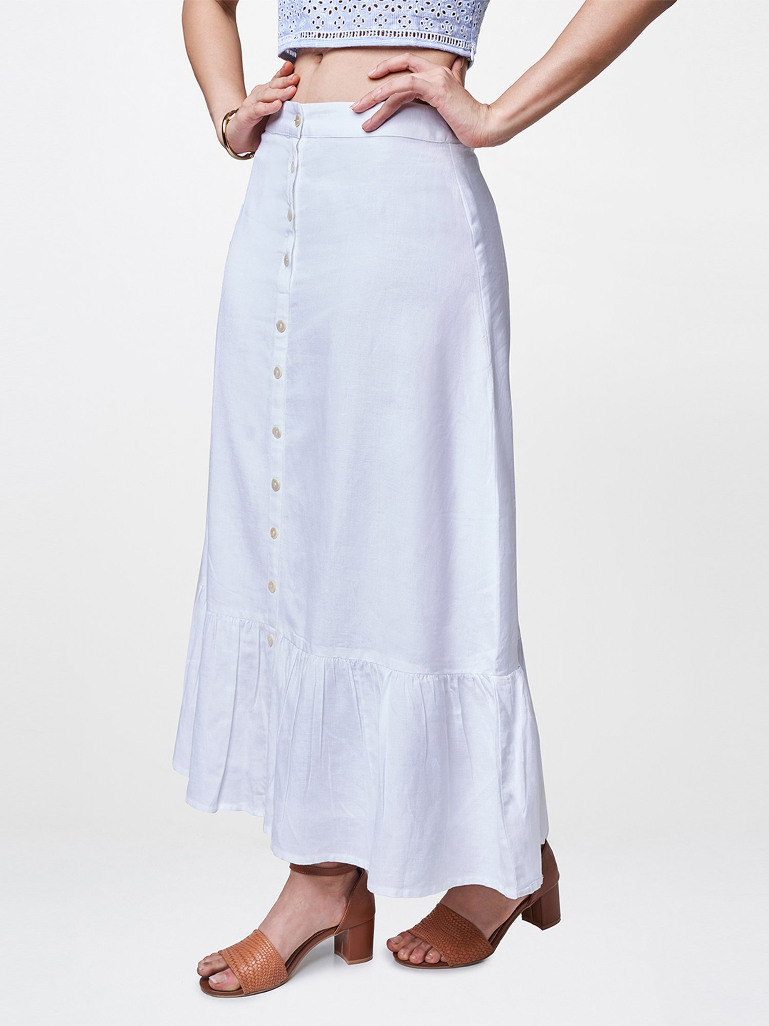 Vintage Wash Denim Wrap Over Mini Skirt | PrettyLittleThing USA