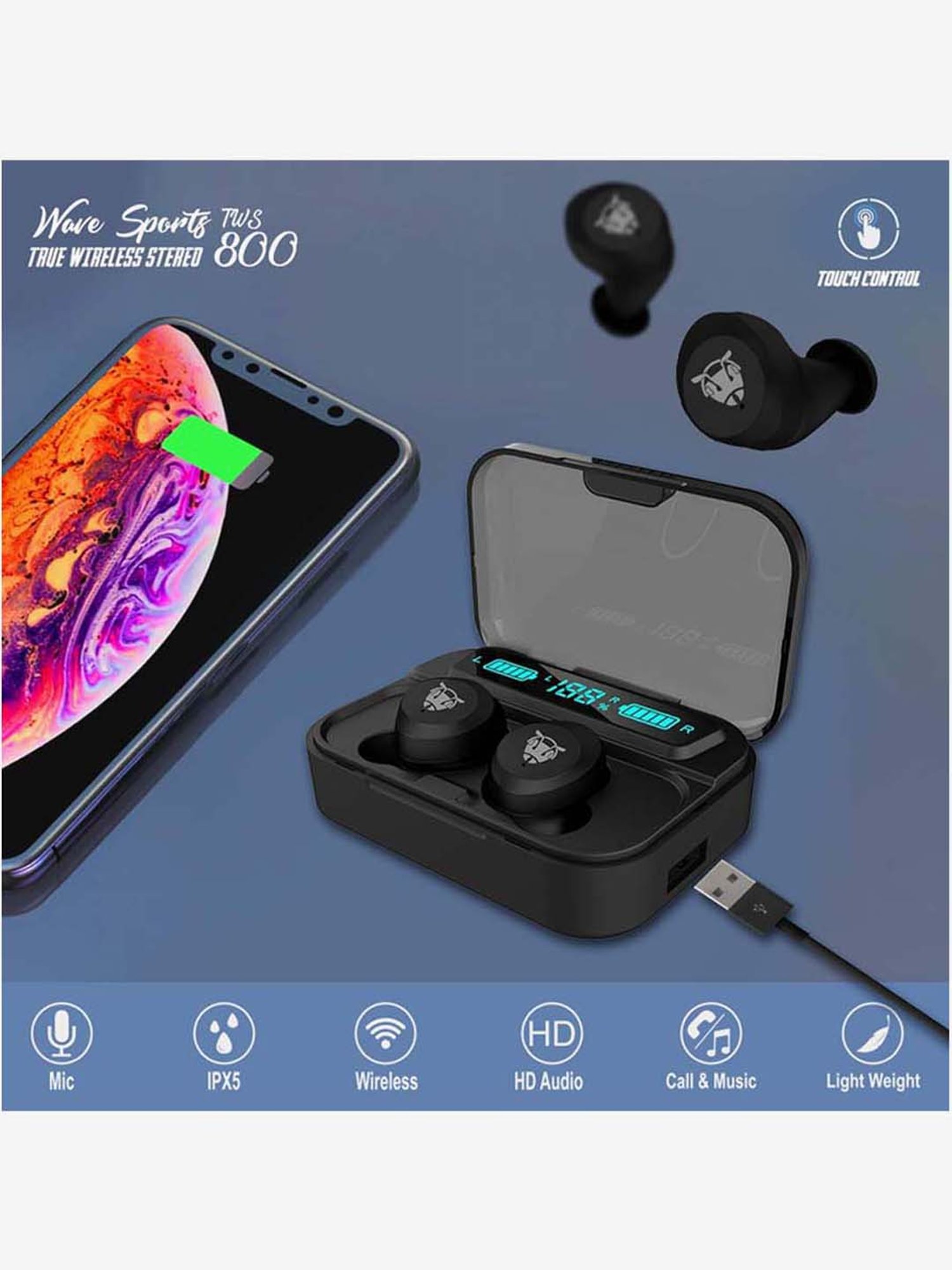 Buy Ant Audio Wave Sports Bluetooth Earpods with Case TWS 800